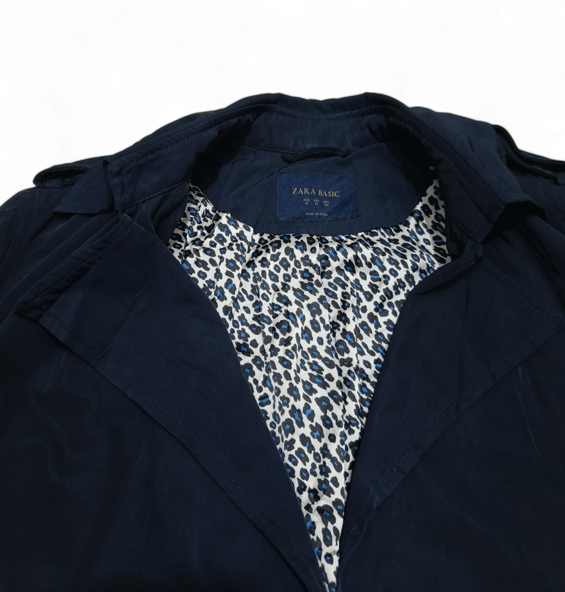 Other Vintage ZARA Basic Women Navy Trench Coat Size M / US 6-8 / IT 42-44 - 7 Thumbnail
