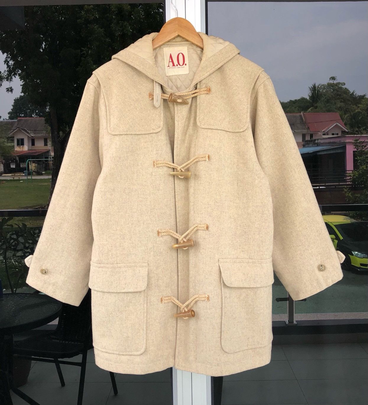 Japanese Brand Vintage A.O. Atsuki Onishi Wool Duffer Hoodie Jacket Size US M / EU 48-50 / 2 - 1 Thumbnail