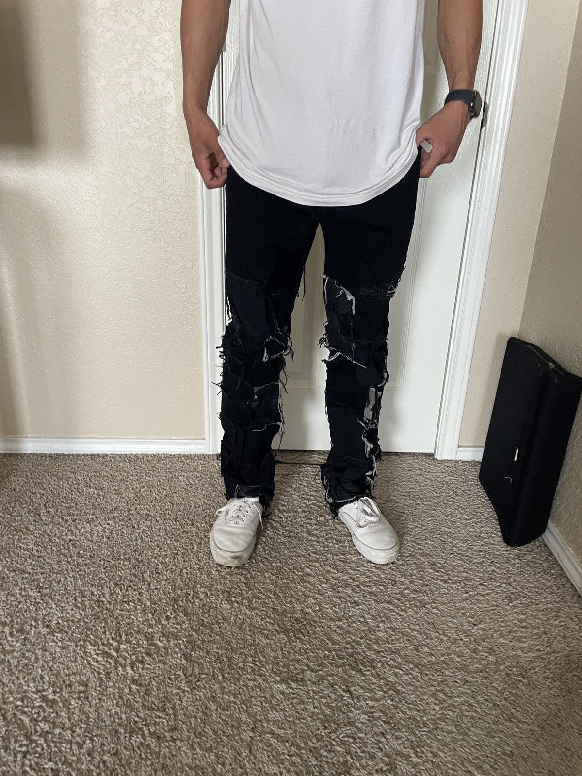 Kody Phillips Kody Philips for MNMLA Patchwork denim jeans nwot Size US 29 - 1 Thumbnail