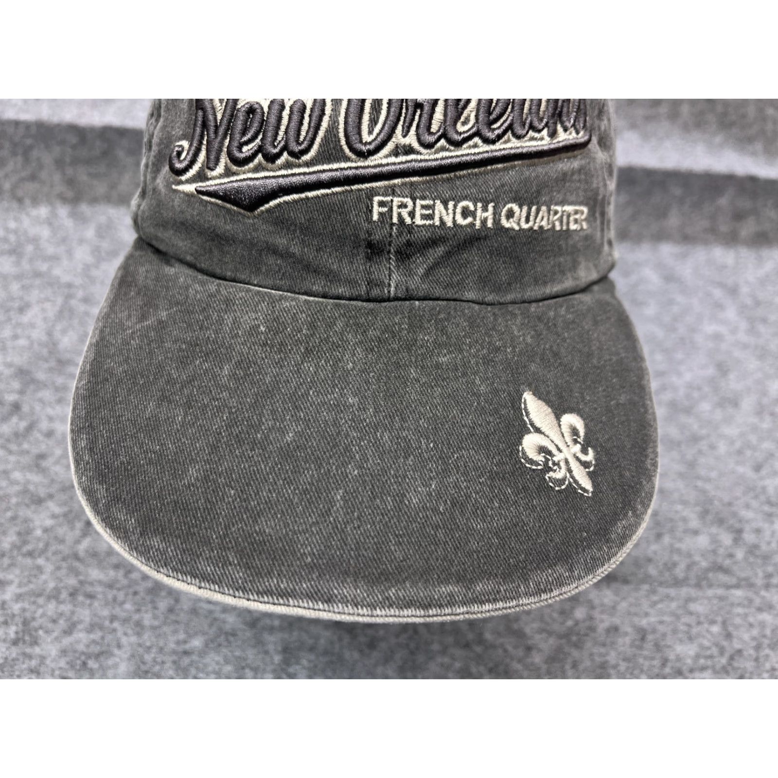 Vintage New Orleans French Quarter Hat Cap Adjustable One Size Gray 100% Cotton Baseball Cap Men Outdoor Casual Travel Vintage: No Size ONE SIZE - 3 Thumbnail