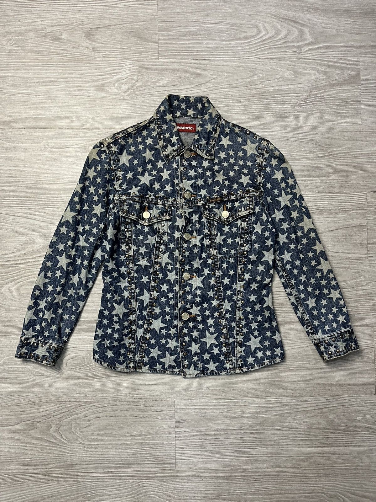 Hysteric Glamour × Japanese Brand Vintage Hysteric AOP Star Studded Denim Jacket Size S / US 4 / IT 40 - 1 Thumbnail