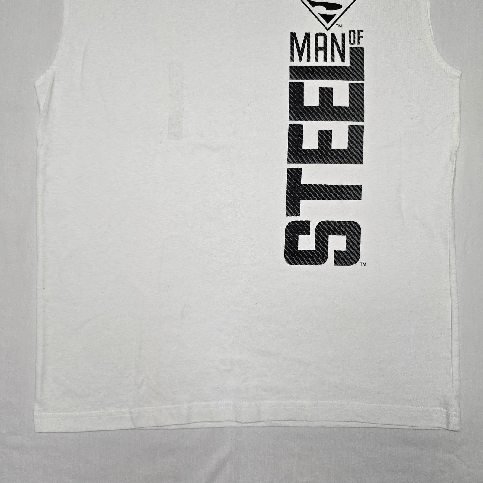 Warner Bros Vintage Superman Sleeveles Shirt M Man Of Steel White Tee Size US M / EU 48-50 / 2 - 2 Thumbnail