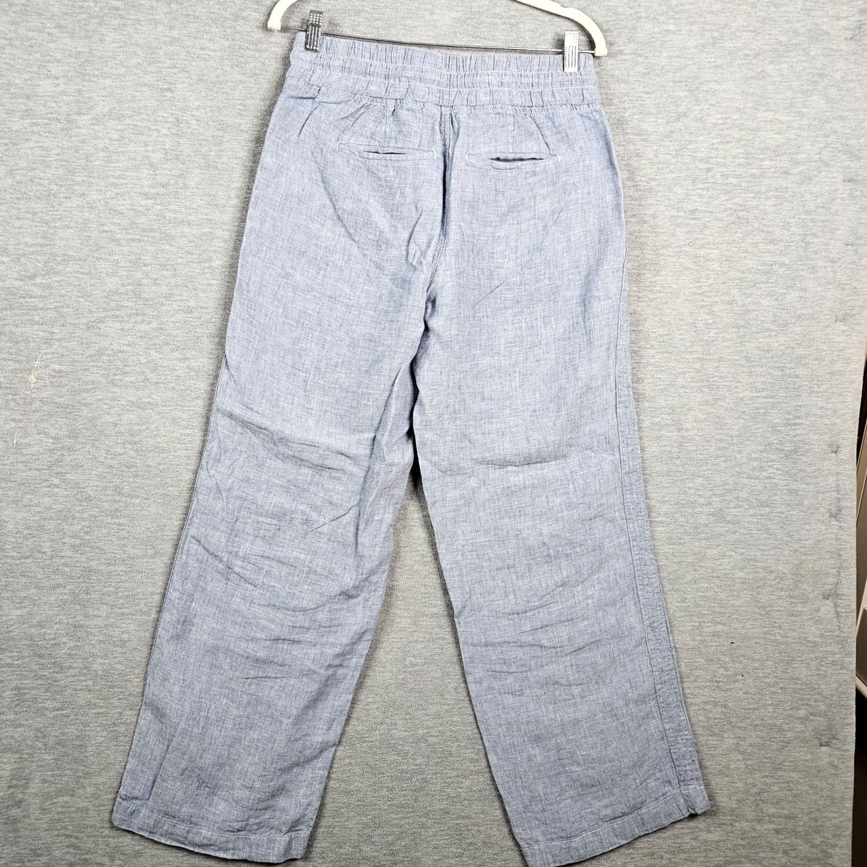 Athleta Athleta Pants Women's Wide Leg Pull On Pockets 100% Linen Size 6 Blue Regular Size 28" / US 6 / IT 42 - 2 Thumbnail