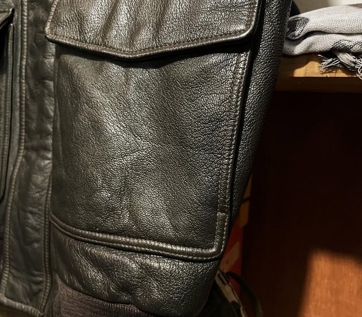 L.L. Bean Vintage 90s LL Bean A-2 Goatskin Leather Bomber Flight Lined Size US L / EU 52-54 / 3 - 6 Thumbnail