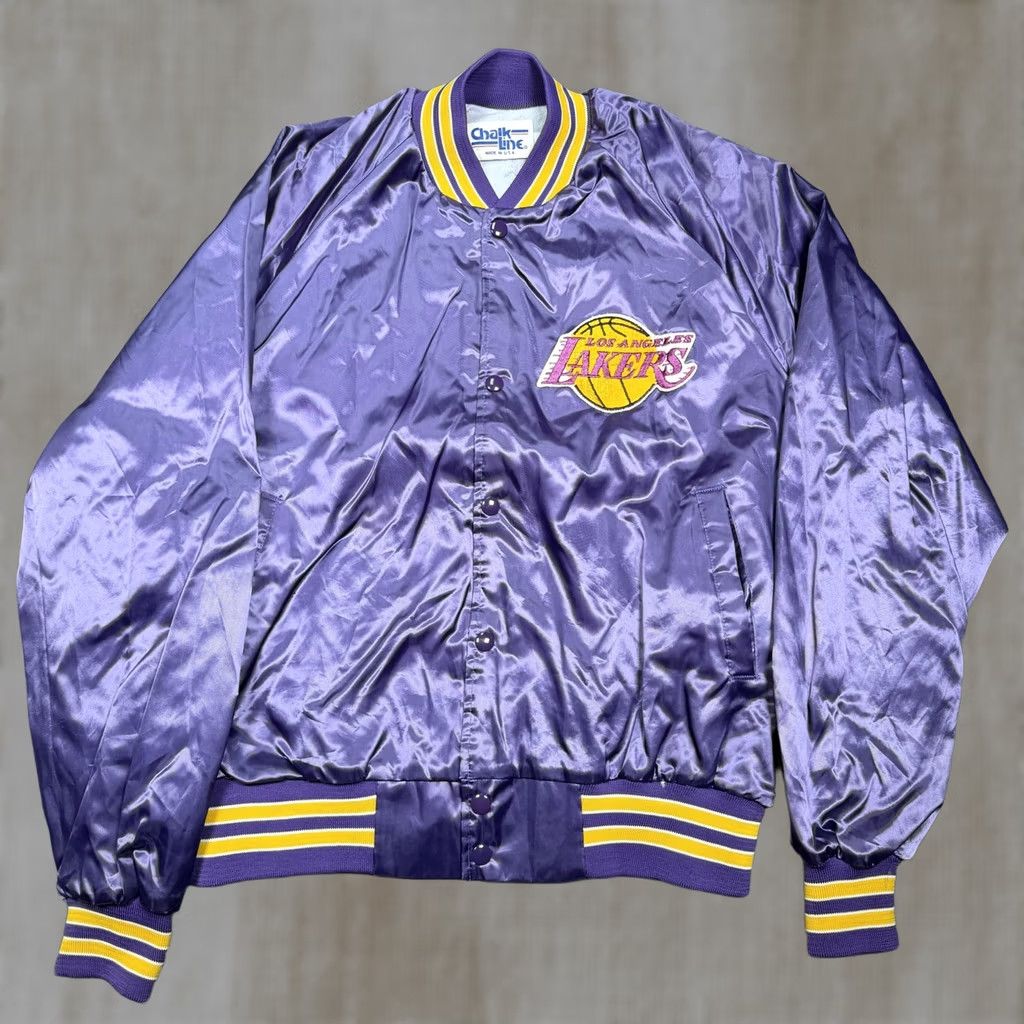 Chalk Line Vintage Chalk Line Jacket Mens Large Purple Lakers Bomber 80s Size US L / EU 52-54 / 3 - 1 Thumbnail