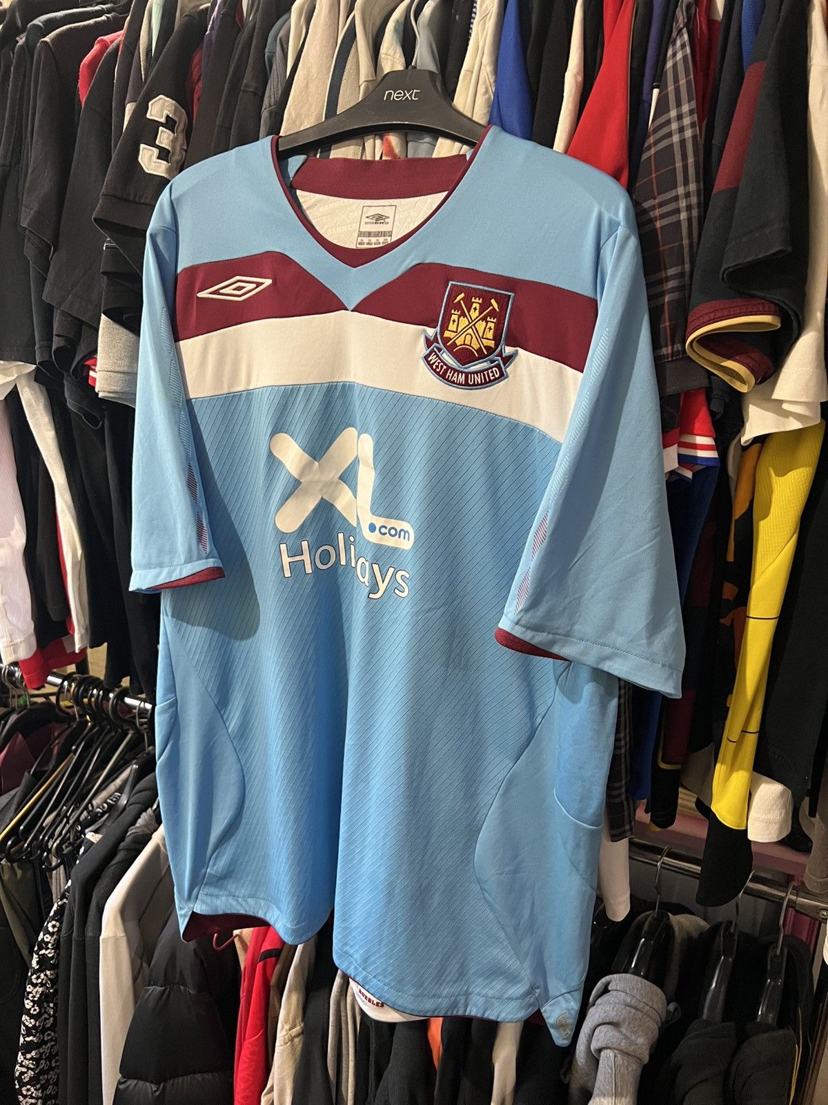Umbro × Vintage 2007/2008 UMBRO WEST HAM UNITED AWAY FOOTBALL SHIRT SIZE XL Size US XL / EU 56 / 4 - 1 Thumbnail