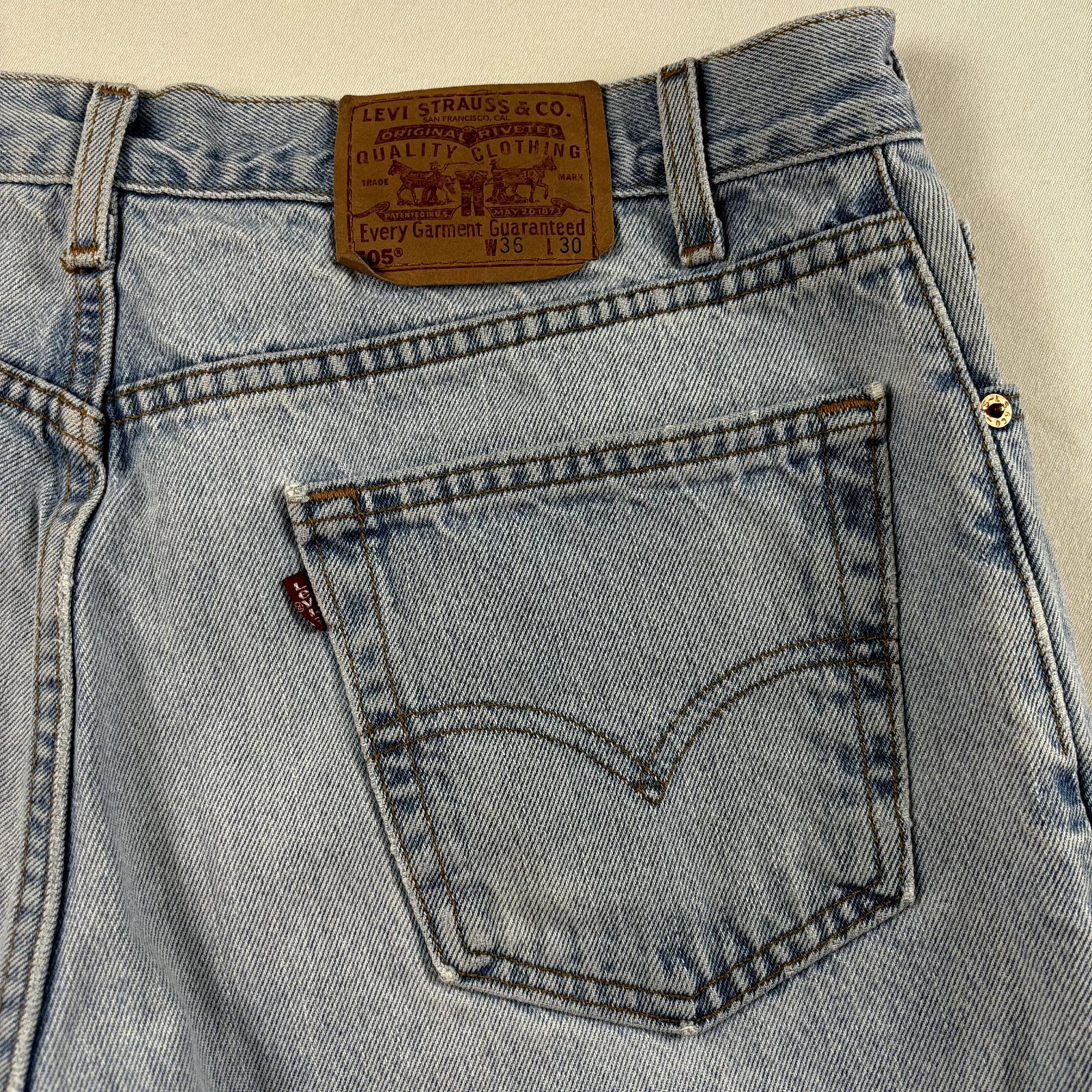 Levi's Levi's 505 Men's Sz 36x30 Blue Regular Fit Straight Leg 100% Size US 36 / EU 52 - 9 Thumbnail