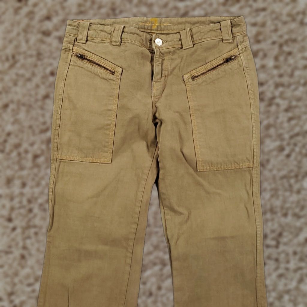 7 For All Mankind Womens 7 For All Mankind Pants Time Wide-Leg Cargo Zip Front Pockets Brown Tan 30 34x33 90s Vintage Womens Size 30" / US 8 / IT 44 - 1 Thumbnail