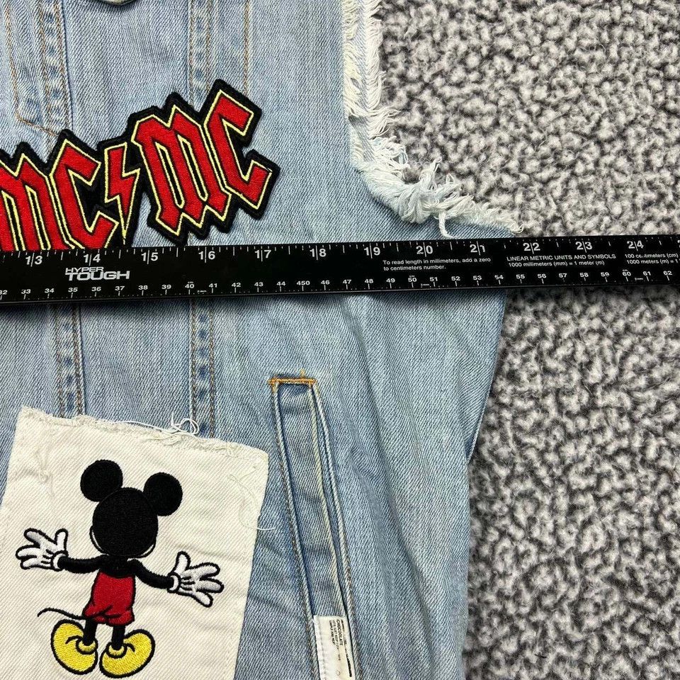 CHOCOOLATE Disney Mickey Mouse Denim Vest Women Rock band AC/DC S Size S / US 4 / IT 40 - 5 Thumbnail