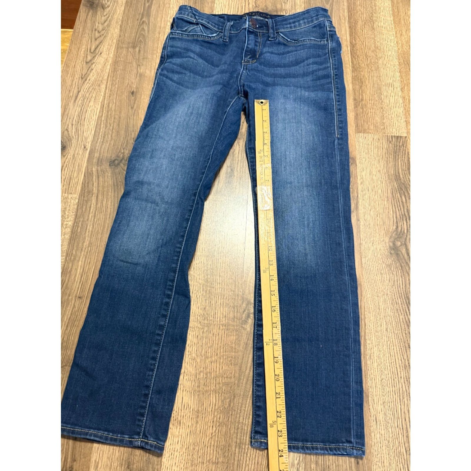 Vintage Rock & Republic Jeans Women's 6 Blue Denim Bootcut Mid Rise Regular Inseam 24 in 5-Pocket Pocketed Rock style Mens Womens Girls Size 28" / US 6 / IT 42 - 6 Thumbnail