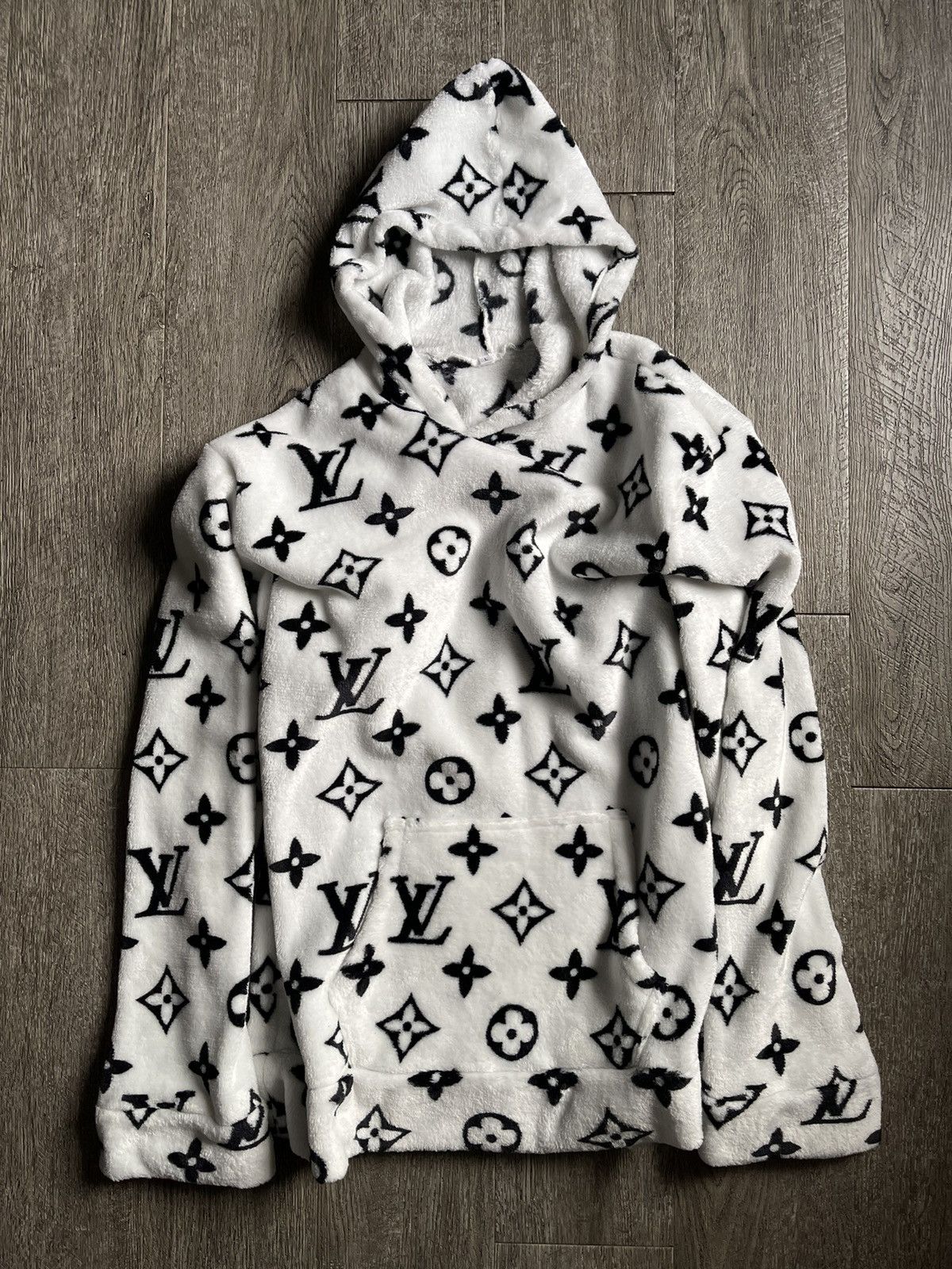 Custom Custom LV Fuzzy Hoodie Grailed