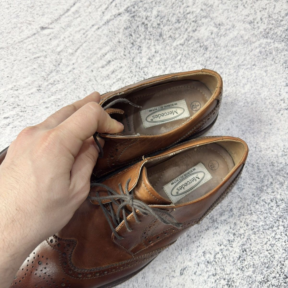 Designer × Mercedes-Benz Mercedes Mens Brown Leather Derbies US9 UK8 EU42 27cm Size US 9 / EU 42 - 12 Thumbnail