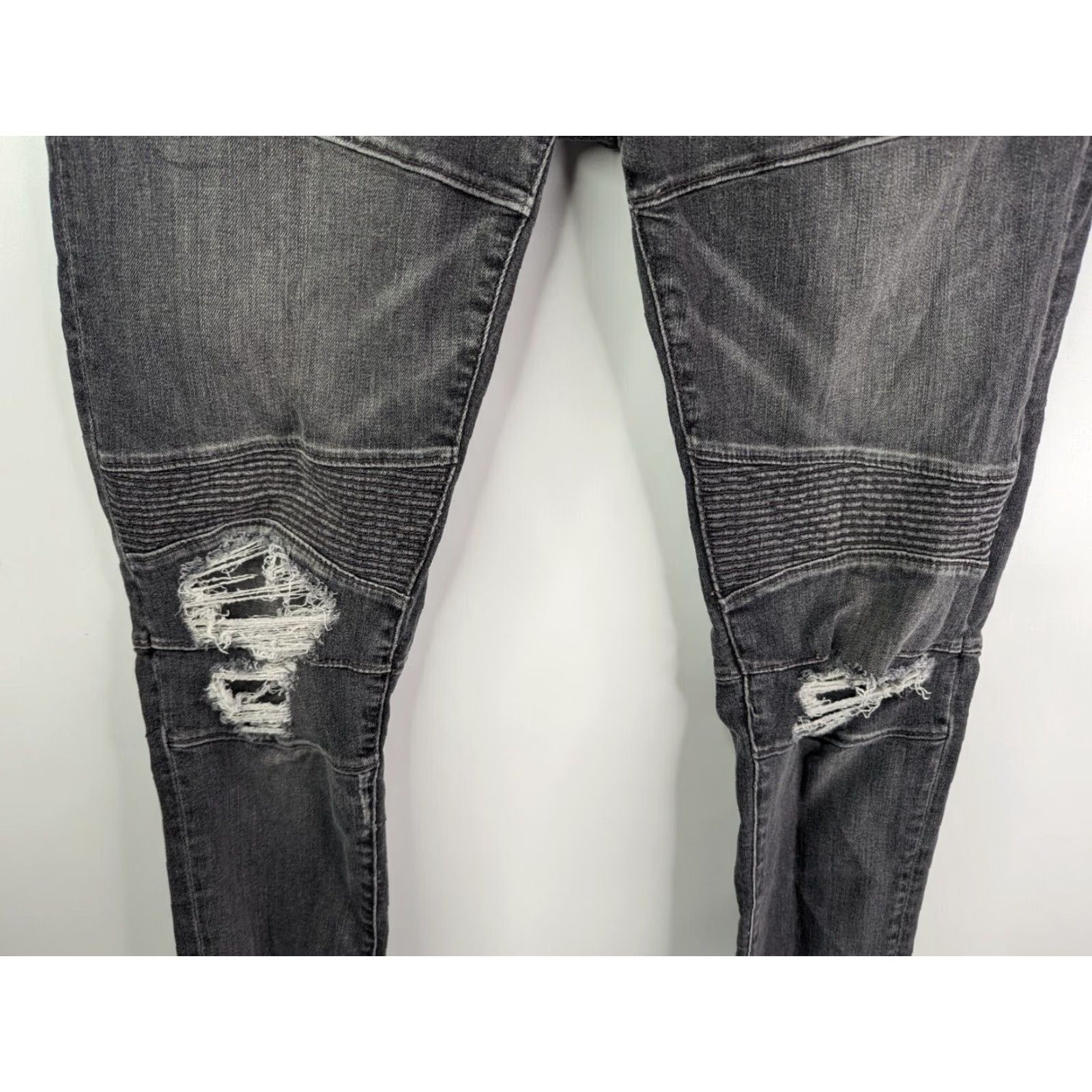 Ralph Lauren VINTAGE Denim & Supply Ralph Lauren Distress Hutton Moto Biker Morgan Crop Skinny Jeans Denim & Supply Ralph Lauren Size 24" / US 00 / IT 34 - 3 Thumbnail