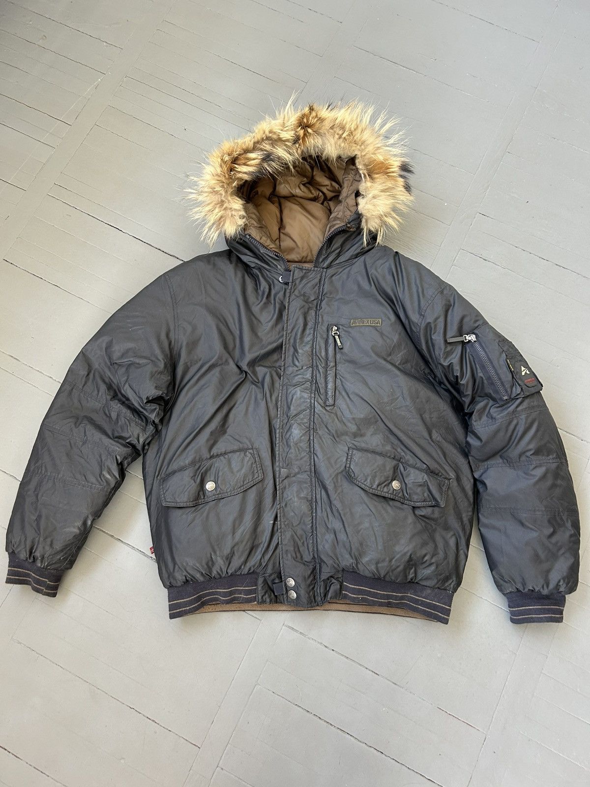 Avirex Avirex down puffer jacket with fur hood Size US XL / EU 56 / 4 - 1 Thumbnail