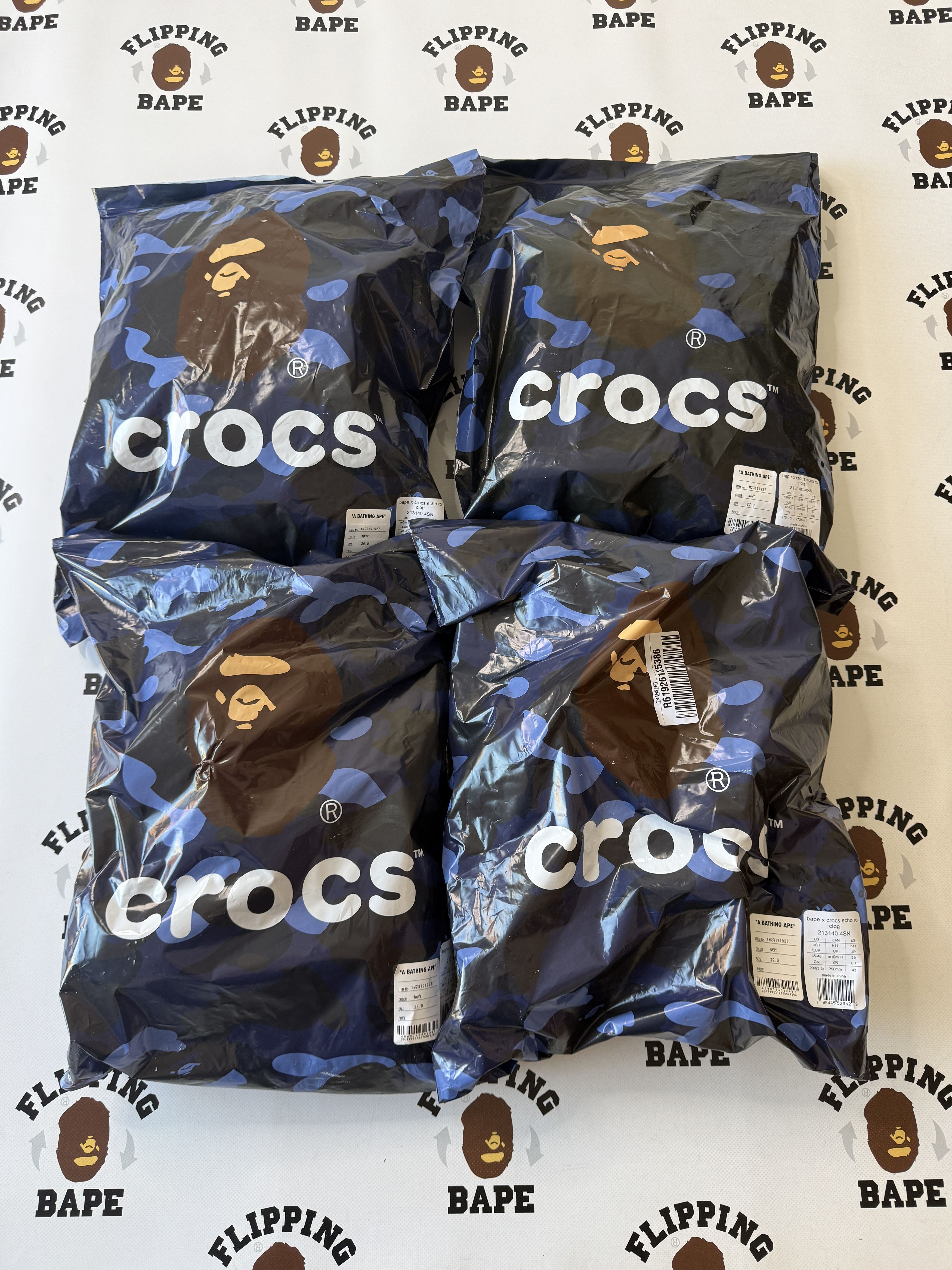 Bape × Crocs BAPE X CROCS ECHO NAVY Size US 9.5 / EU 42-43 - 15 Thumbnail