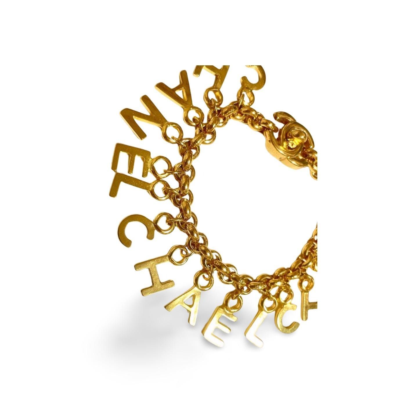 Chanel Vintage Chane letter dangle bracelet with turn lock cc. Size ONE SIZE - 6 Thumbnail