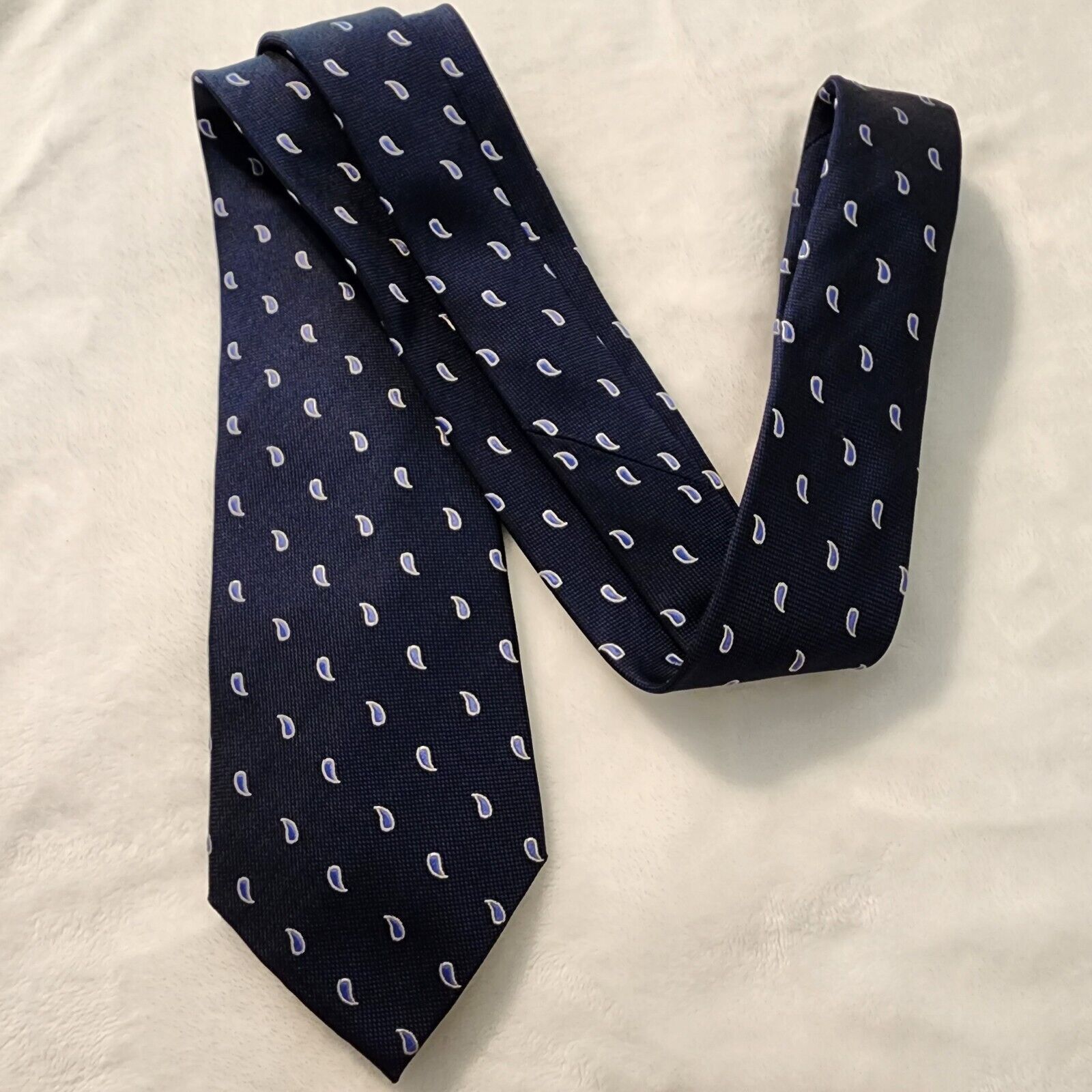 Stafford STAFFORD Silk Necktie Designer PAISLEY Blue Tie Classic Size ONE SIZE - 2 Thumbnail