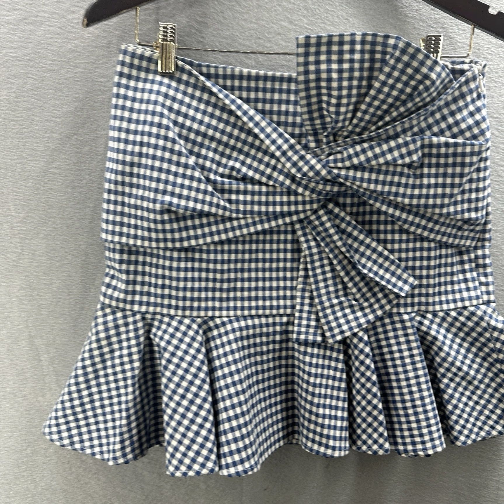 Veronica Beard Veronica Beard Mini Skirt Womens 6 Blue Plaid Asymmetrical Cottage Gingham Boho Prep 90s Style Short Skirt Mens/Womens Size 28" / US 6 / IT 42 - 3 Thumbnail