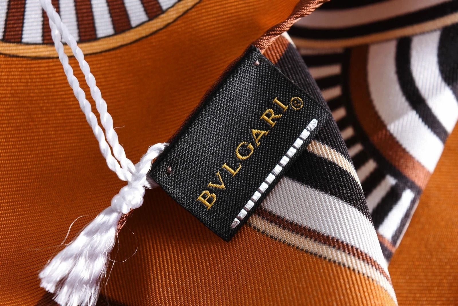 Bvlgari Women's Bvlgari Silk Scarf Square Monogram Logo Print Size ONE SIZE - 4 Thumbnail