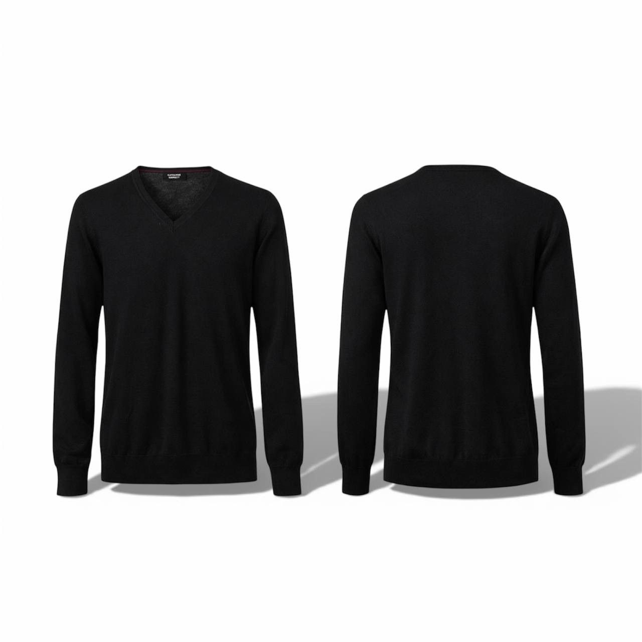Katharine Hamnett London KATHARINE HAMNETT WOOL V-NECK CLASSIC MENS JUMPER SWEATER XL Size US XL / EU 56 / 4 - 3 Thumbnail