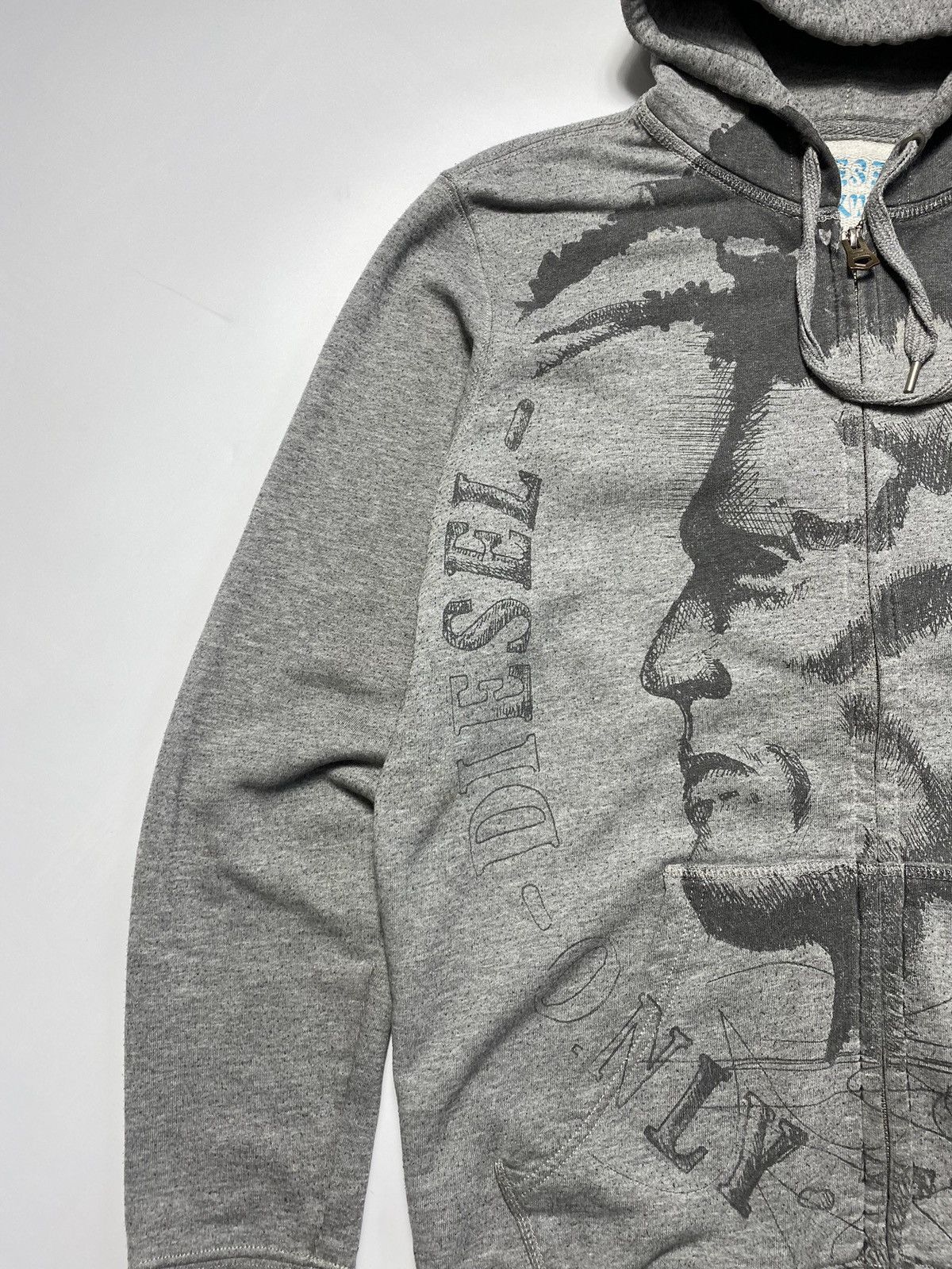 Diesel × Vintage Vintage Diesel graphic all over print zip hoodie zipper Size US L / EU 52-54 / 3 - 7 Thumbnail