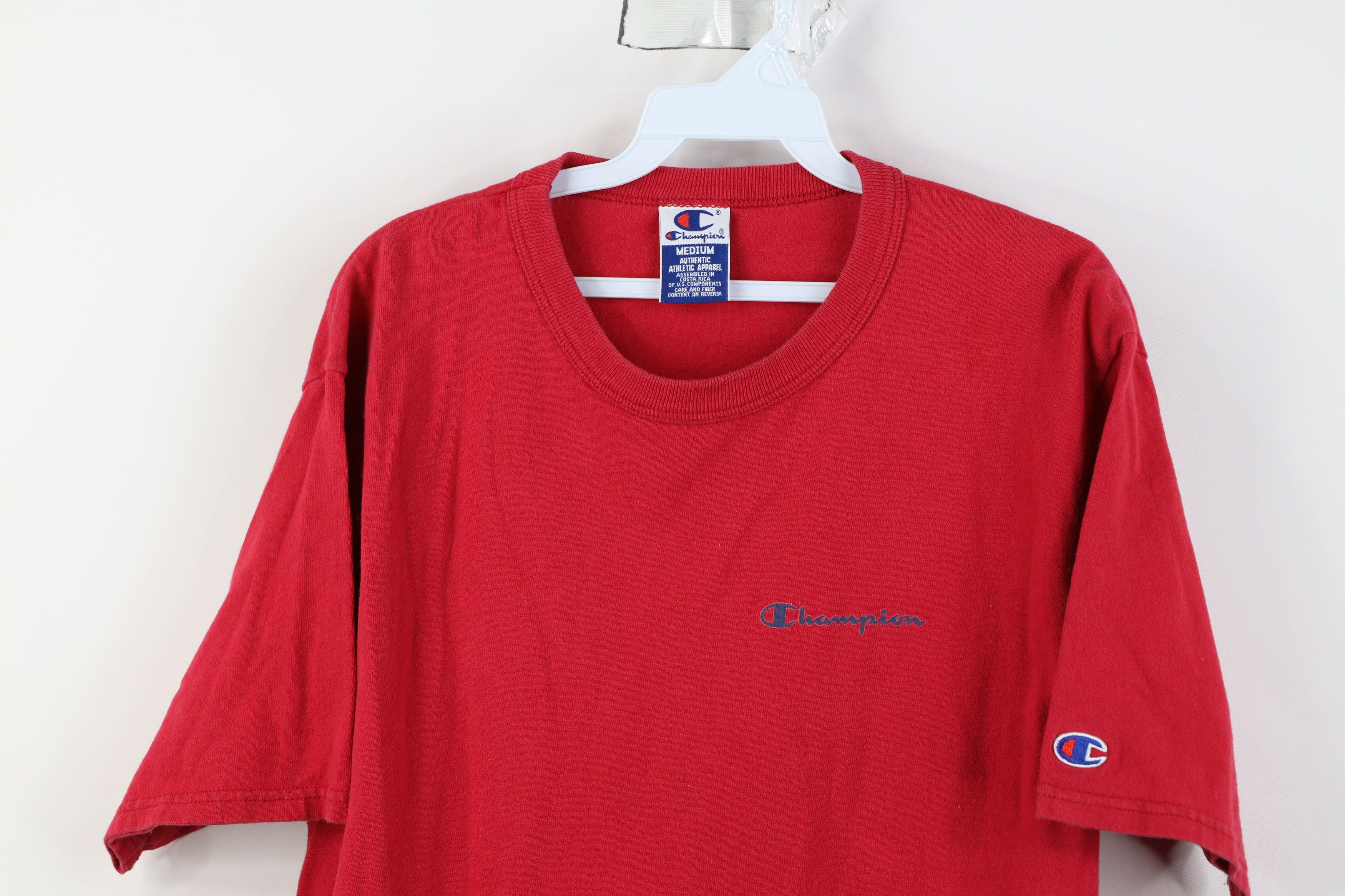 Champion Vintage 90s Champion Spell Short Sleeve T-Shirt Cotton Red Size US M / EU 48-50 / 2 - 2 Thumbnail