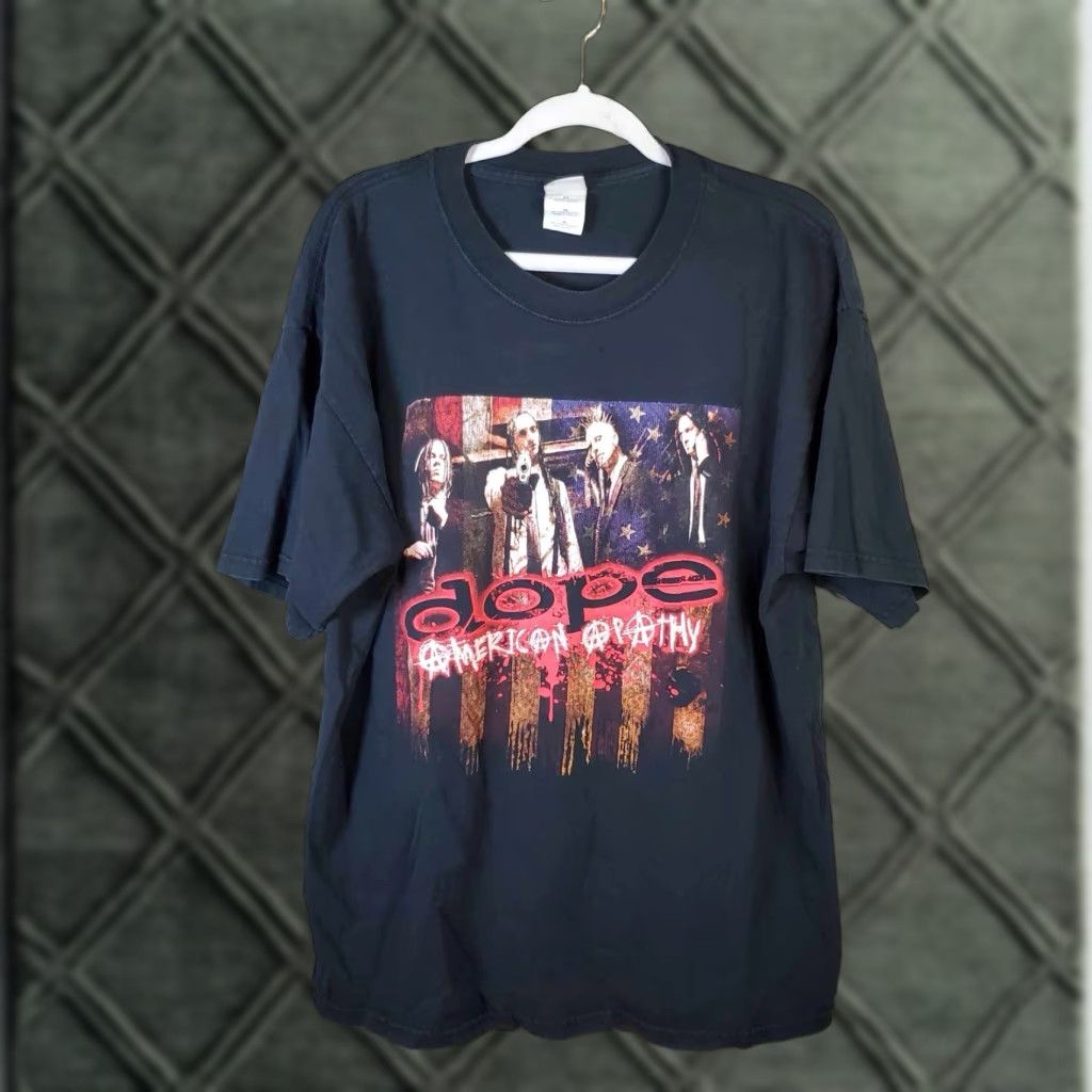 Gildan VINTAGE Dope American Apathy Jagermeister Band Tee Tour T Shirt XL TG Black 90s Band Music Rock XLT Mens Short Sleeve T-Shirt Size US XL / EU 56 / 4 - 1 Thumbnail