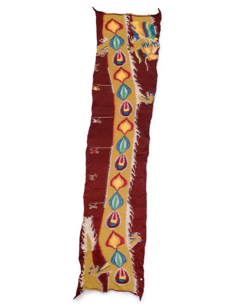 Kapital Kapital Fulled Wool Dragon Dance HAPPY Scarf Size ONE SIZE - 3 Thumbnail
