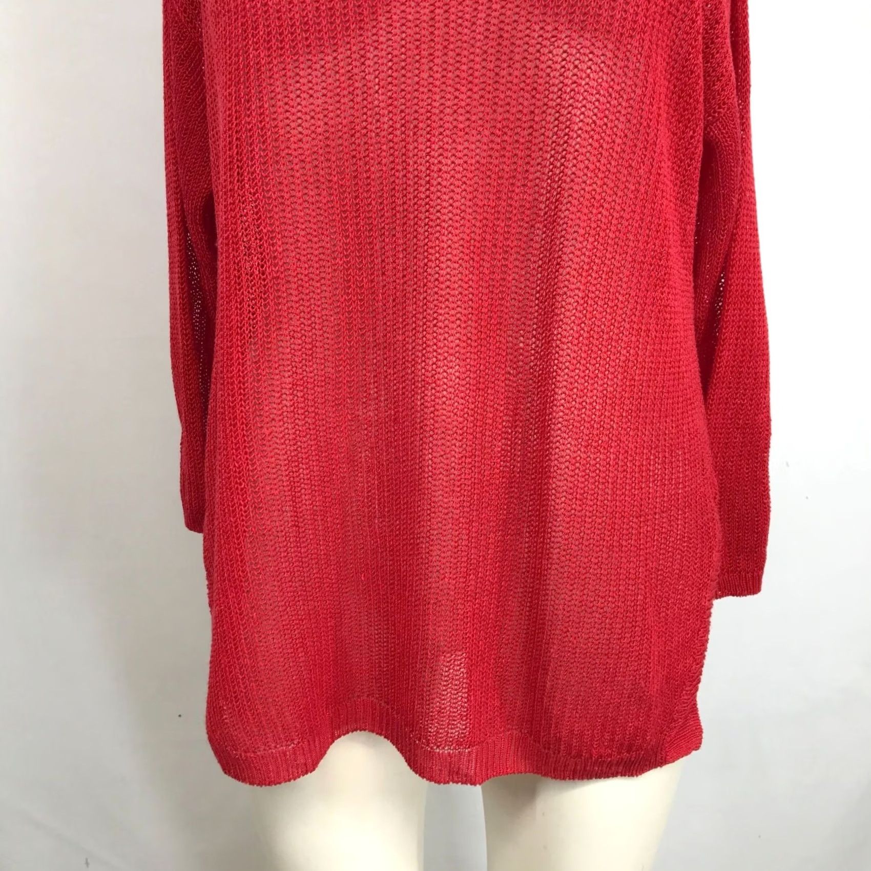 J. Jill J. Jill WOMEN'S S Small RED Long Sleeve Round Neck Pull-Over Knit Sweater Size S / US 4 / IT 40 - 3 Thumbnail
