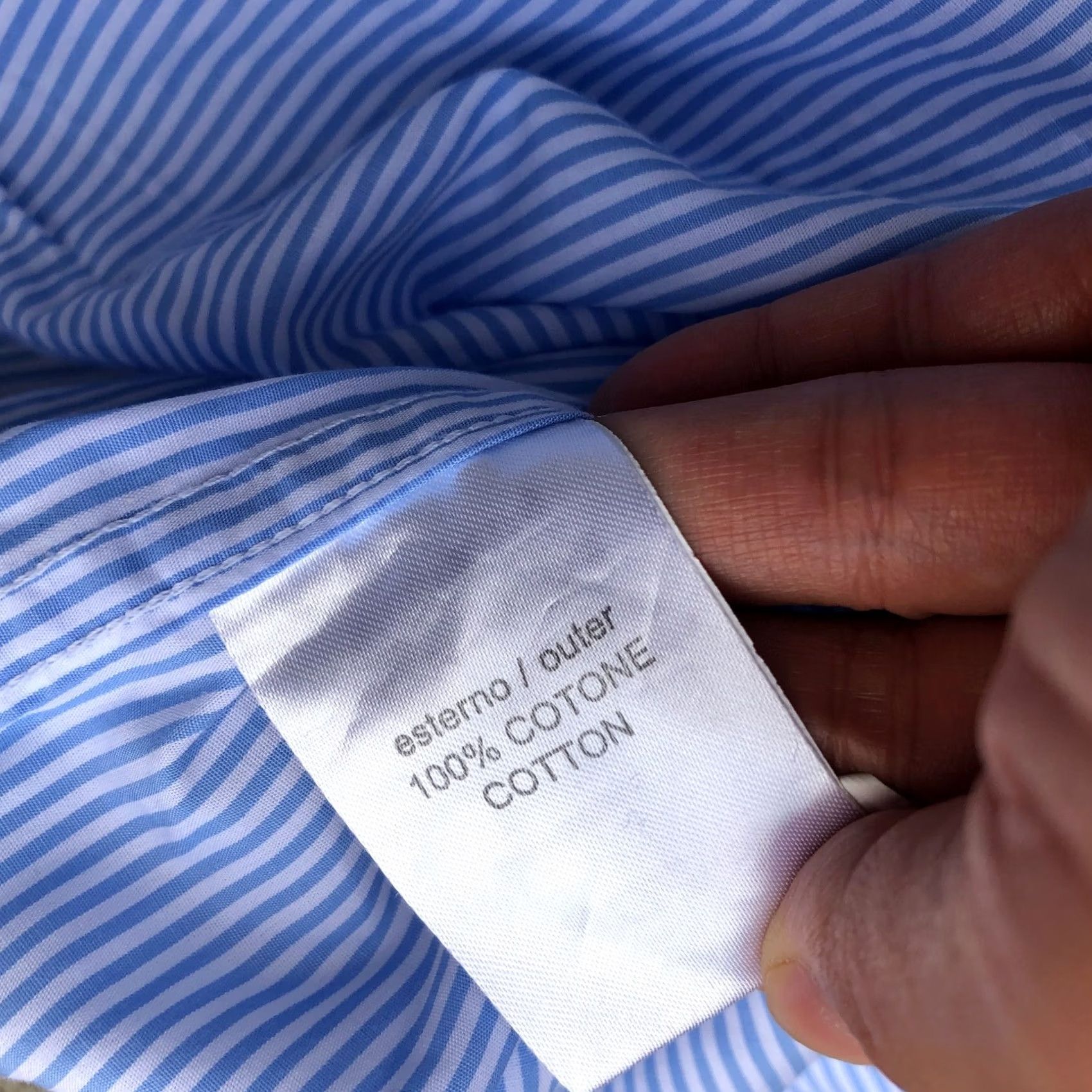 Vintage Doppleganger ROMA Dress Shirt Men's Slim Fit 43 Blue Striped Collared Button Size 46R - 6 Thumbnail