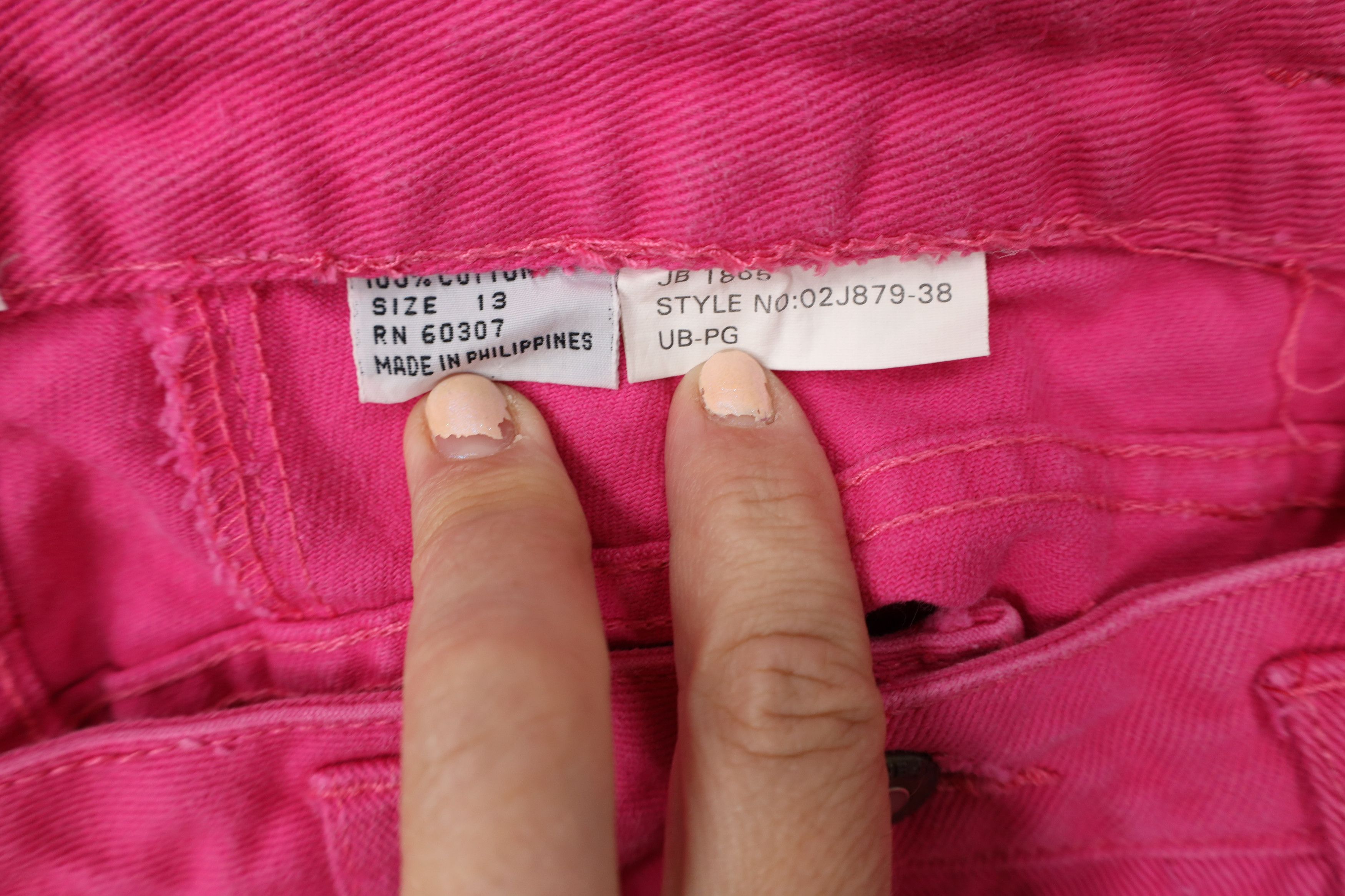 Vintage Vintage 90s Unionbay Surfing Fit Denim Jean Shorts Pink Size 34" / US 12 / IT 48 - 8 Thumbnail