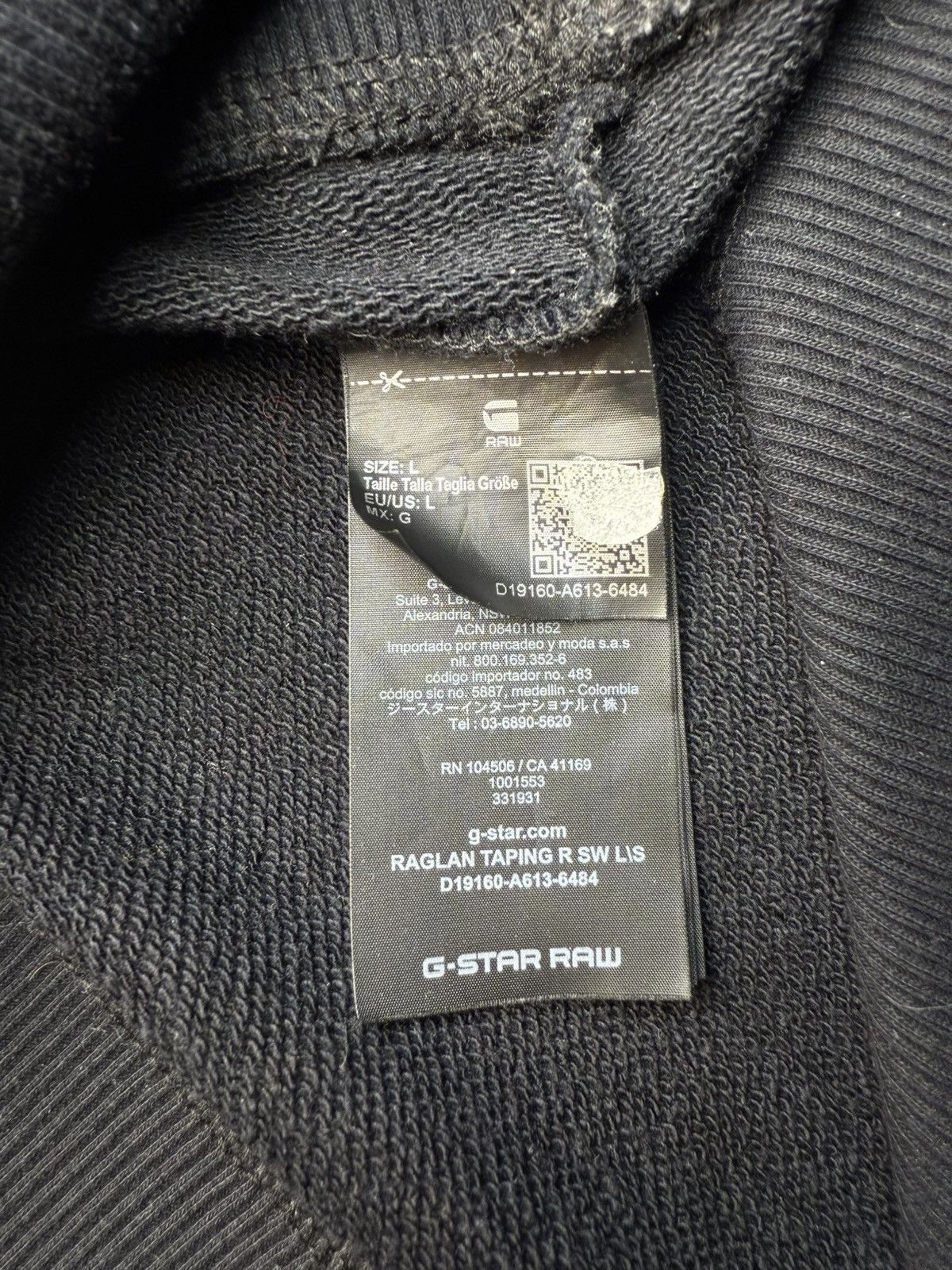 G-Star G- Star Raw Raglan Taping Sweater Black mens Size US L / EU 52-54 / 3 - 5 Thumbnail