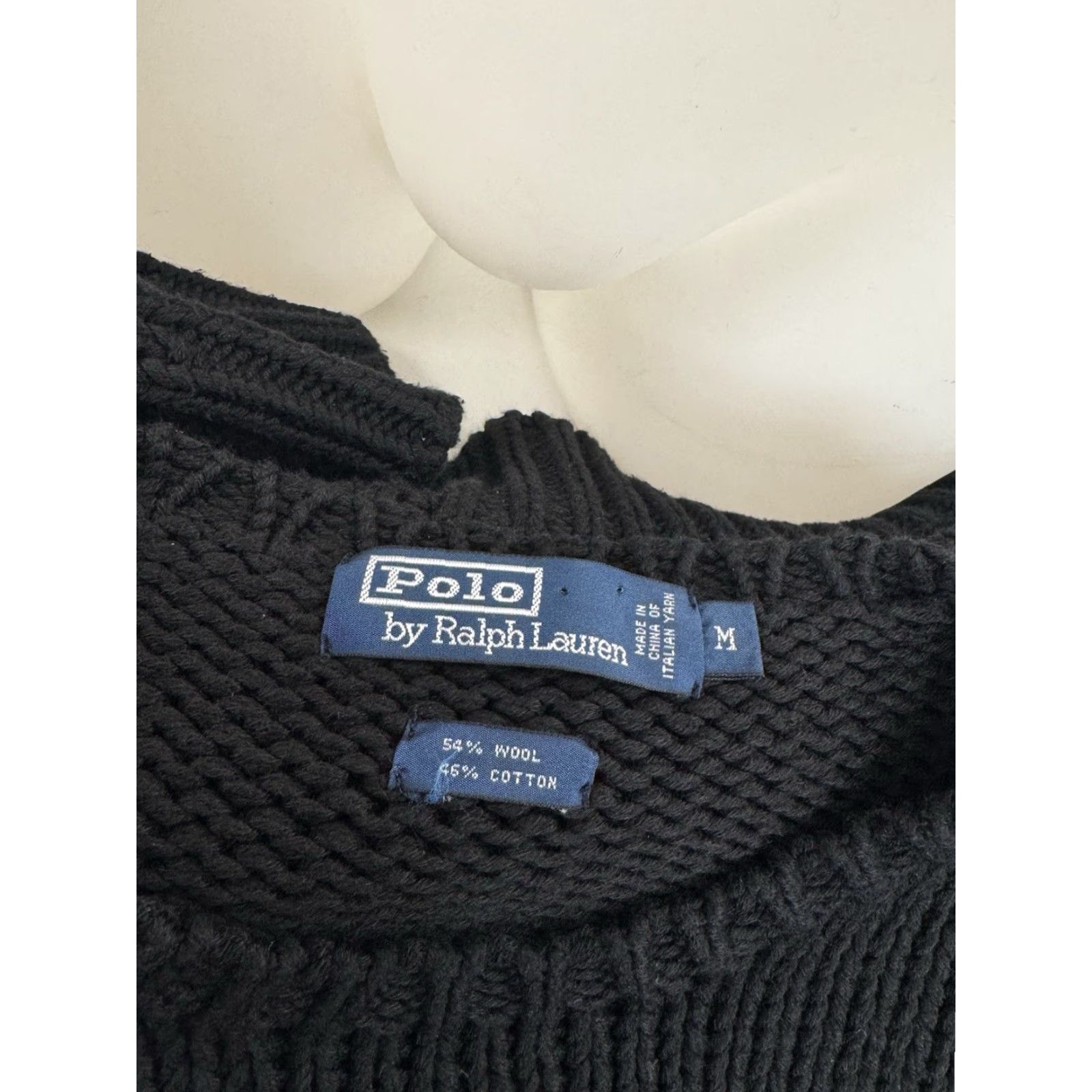 Polo Ralph Lauren Polo Ralph Lauren WOOL BLEND Knit ELBOW PATCH M / L Oversize Sweater Mens Black Wool Knit pullover 90s J16 Size US M / EU 48-50 / 2 - 4 Thumbnail