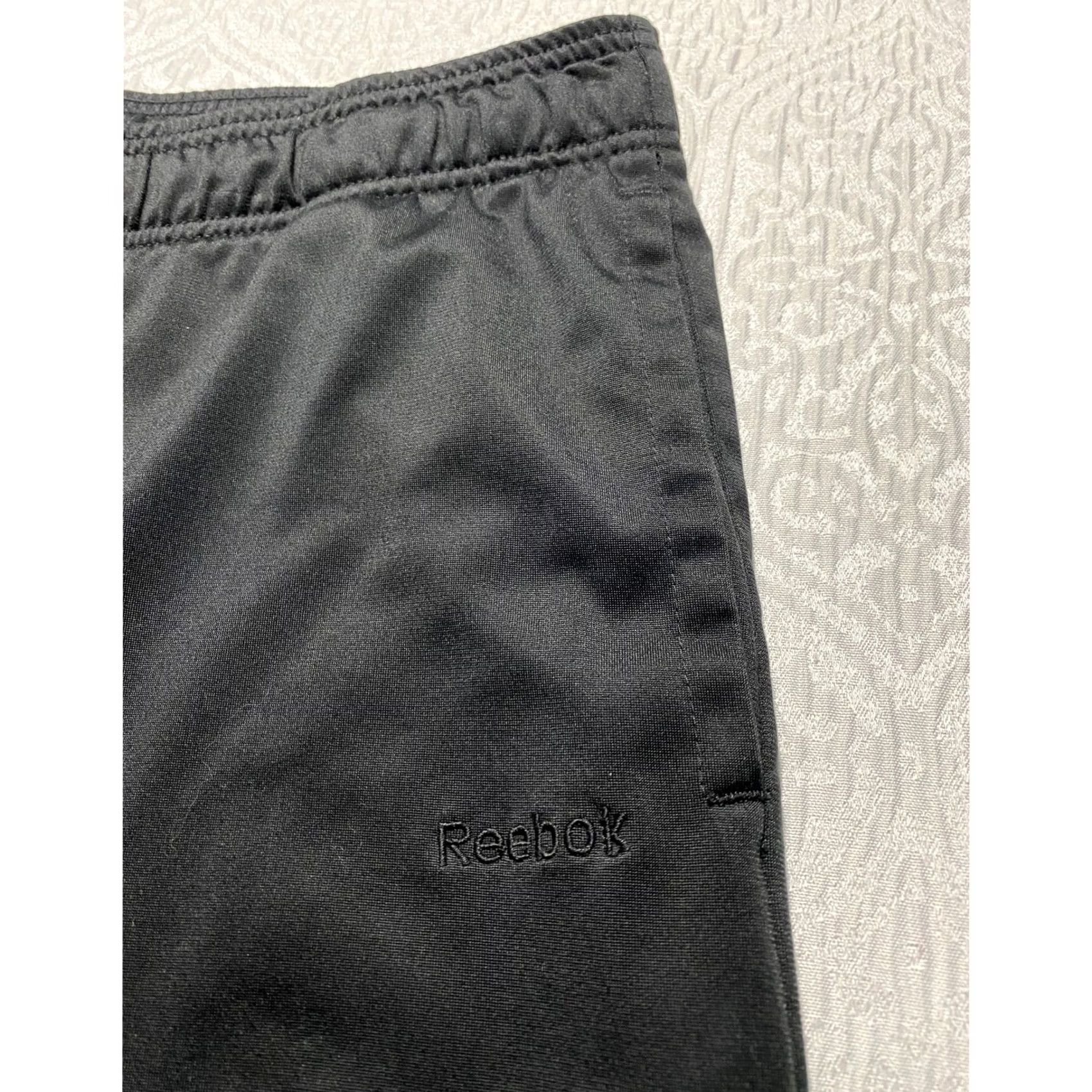 Reebok Reebok Track Pants Mens XL Black Polyester Straight Leg Drawstring Size US 36 / EU 52 - 6 Thumbnail
