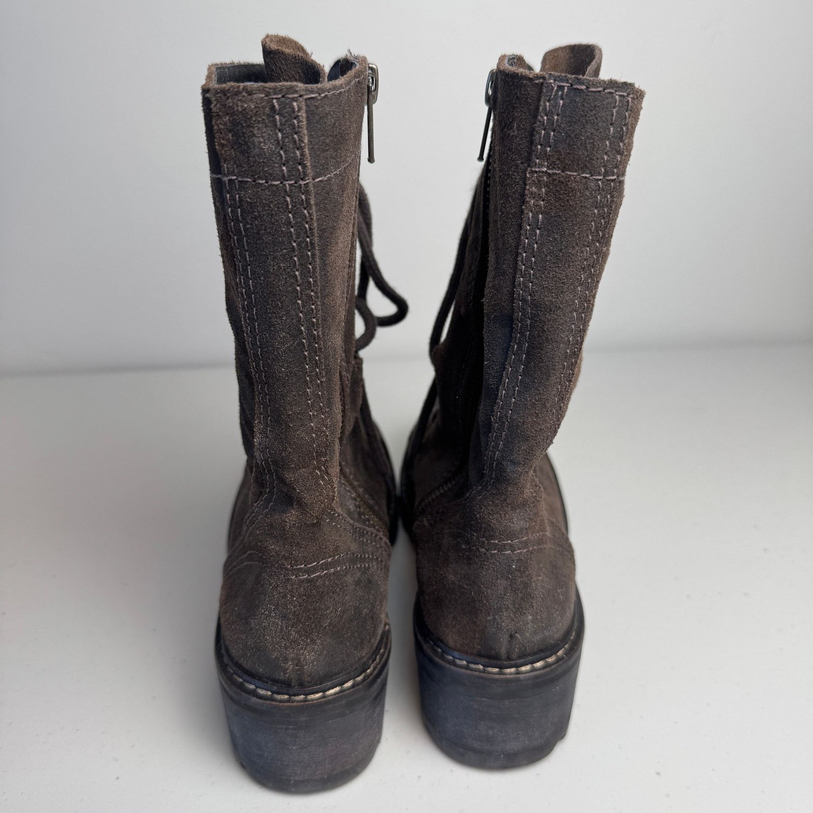 Donald Pliner × Other Donald J Pliner Brown Leather Lace Up Zip Boots - 8.5M Size US 8.5 / IT 38.5 - 5 Thumbnail