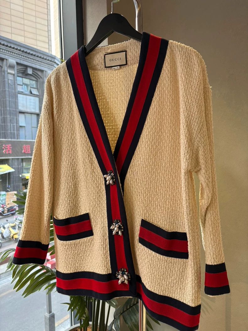 Gucci Gucci Size 36 Apricot striped cardigan jacket size 36 250 Size US XS / EU 42 / 0 - 3 Thumbnail