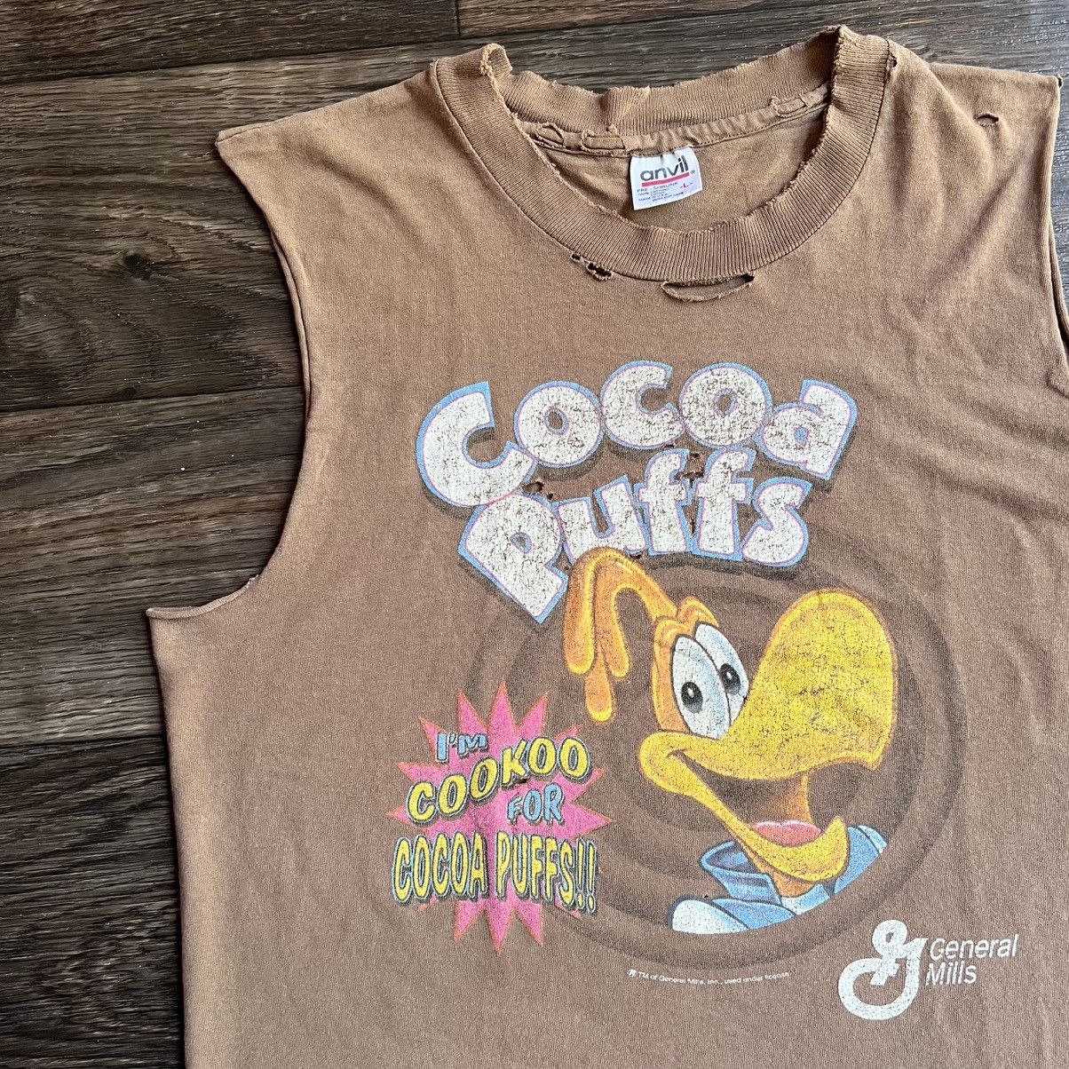Anvil Vintage 1990s thrashed cocoa puffs branded tee Large Size US L / EU 52-54 / 3 - 3 Thumbnail