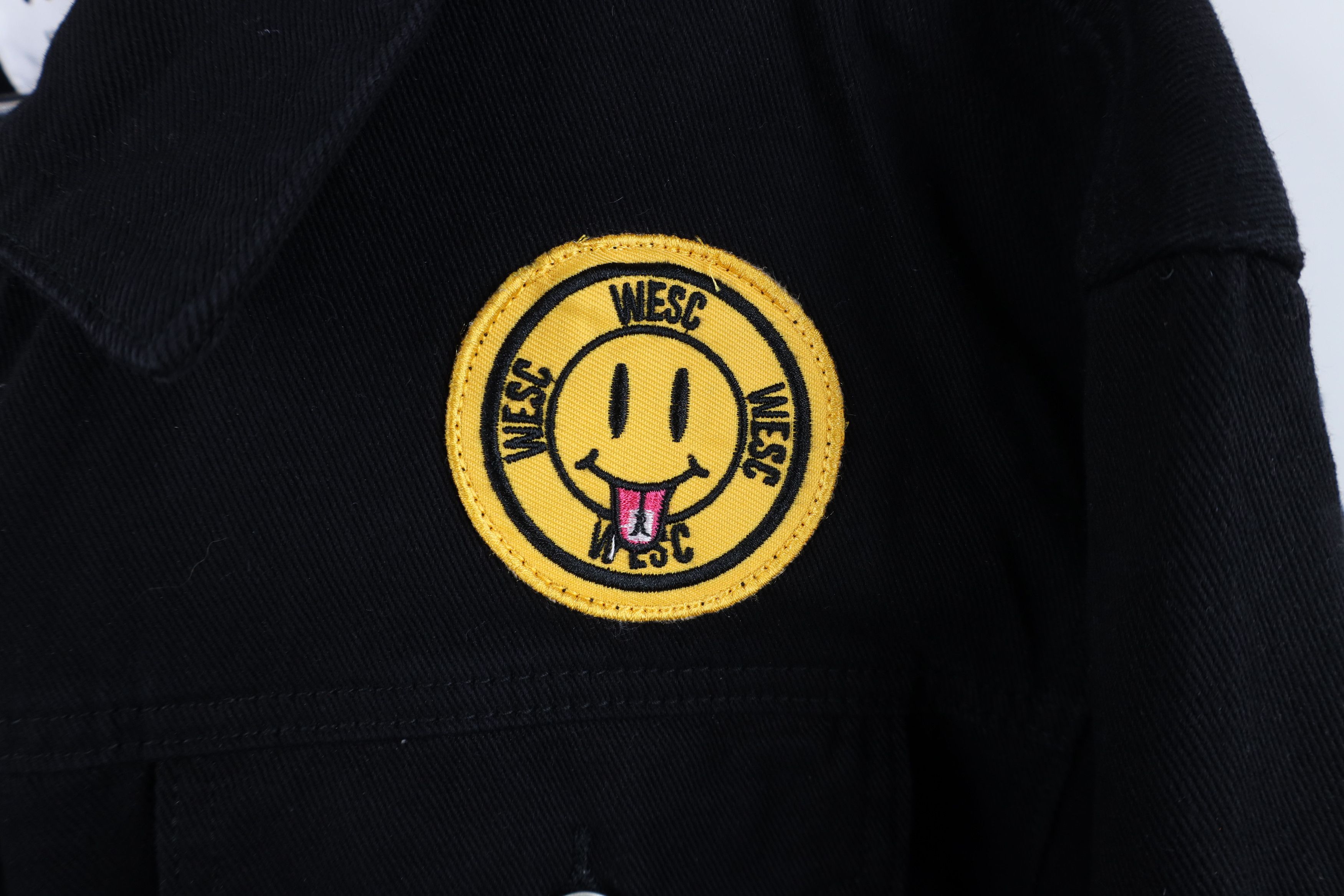 WeSC WESC Streetwear Happiness Smiley Face Denim Trucker Jacket Size US L / EU 52-54 / 3 - 4 Thumbnail