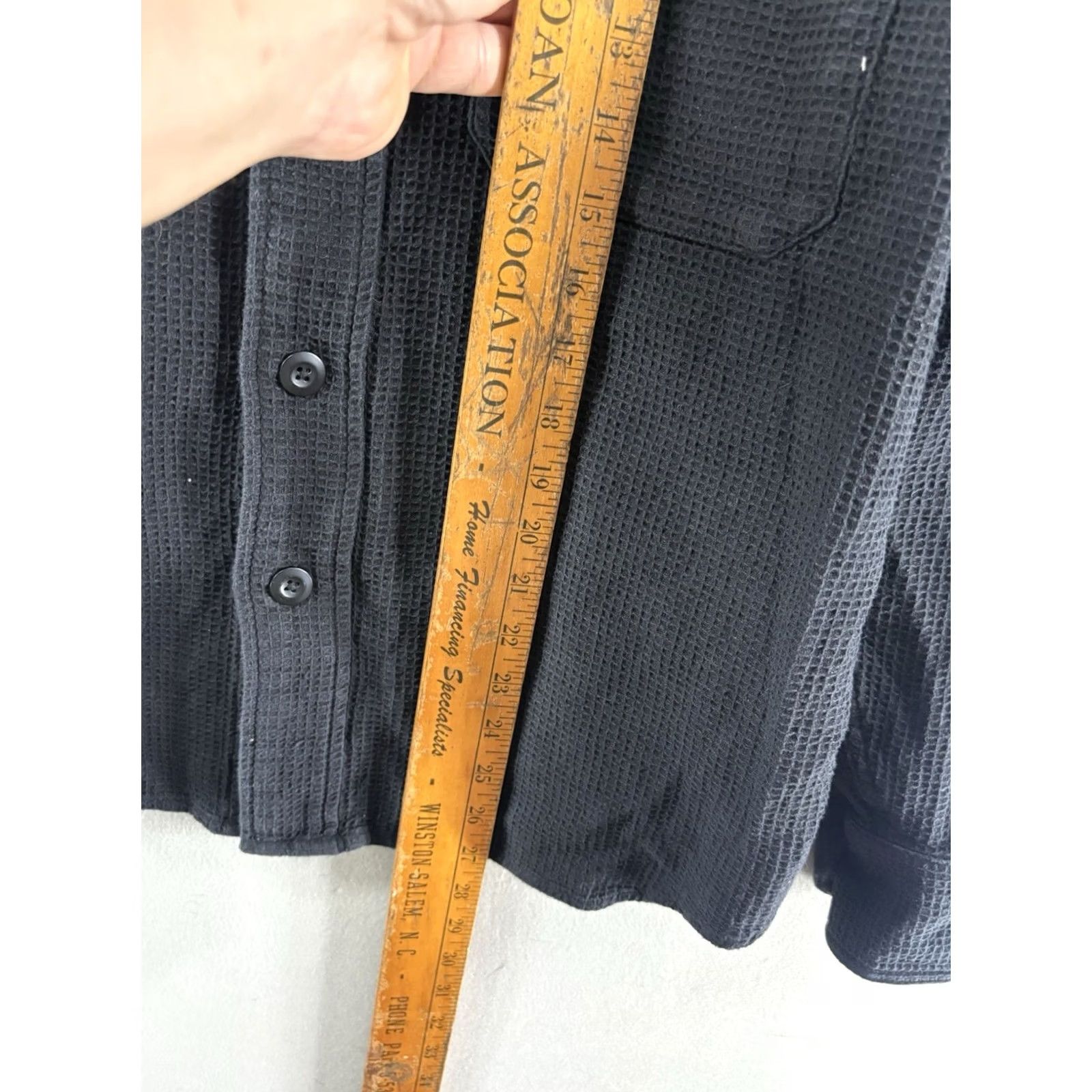 Corridor Shirt Jacket Mens Medium Black Waffle Cotton Kingston, Men's — image 5 of 6