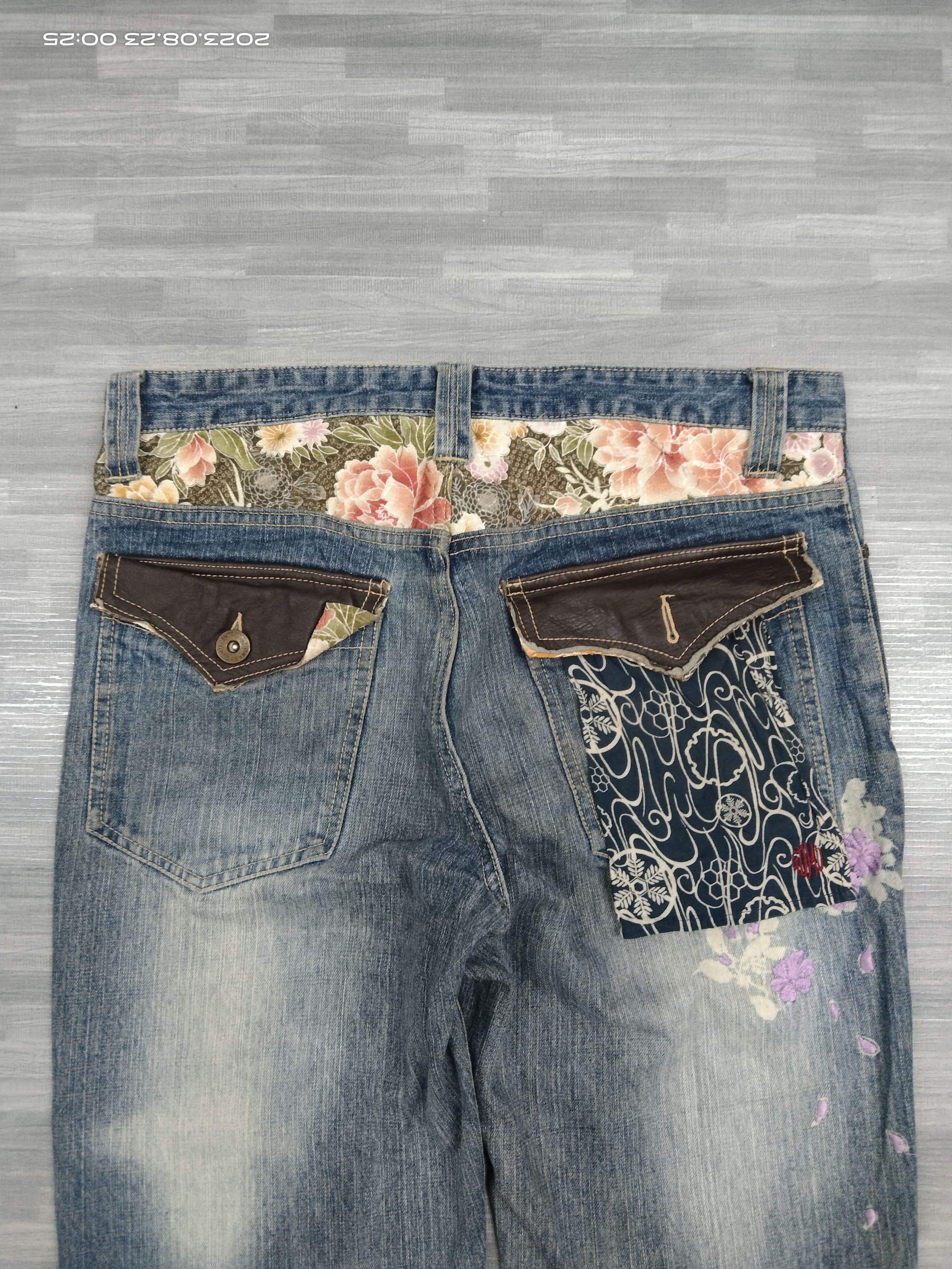 Art Comes First SICK ART HANDMADE GUMU DENIM PANTS Size US 33 - 7 Thumbnail