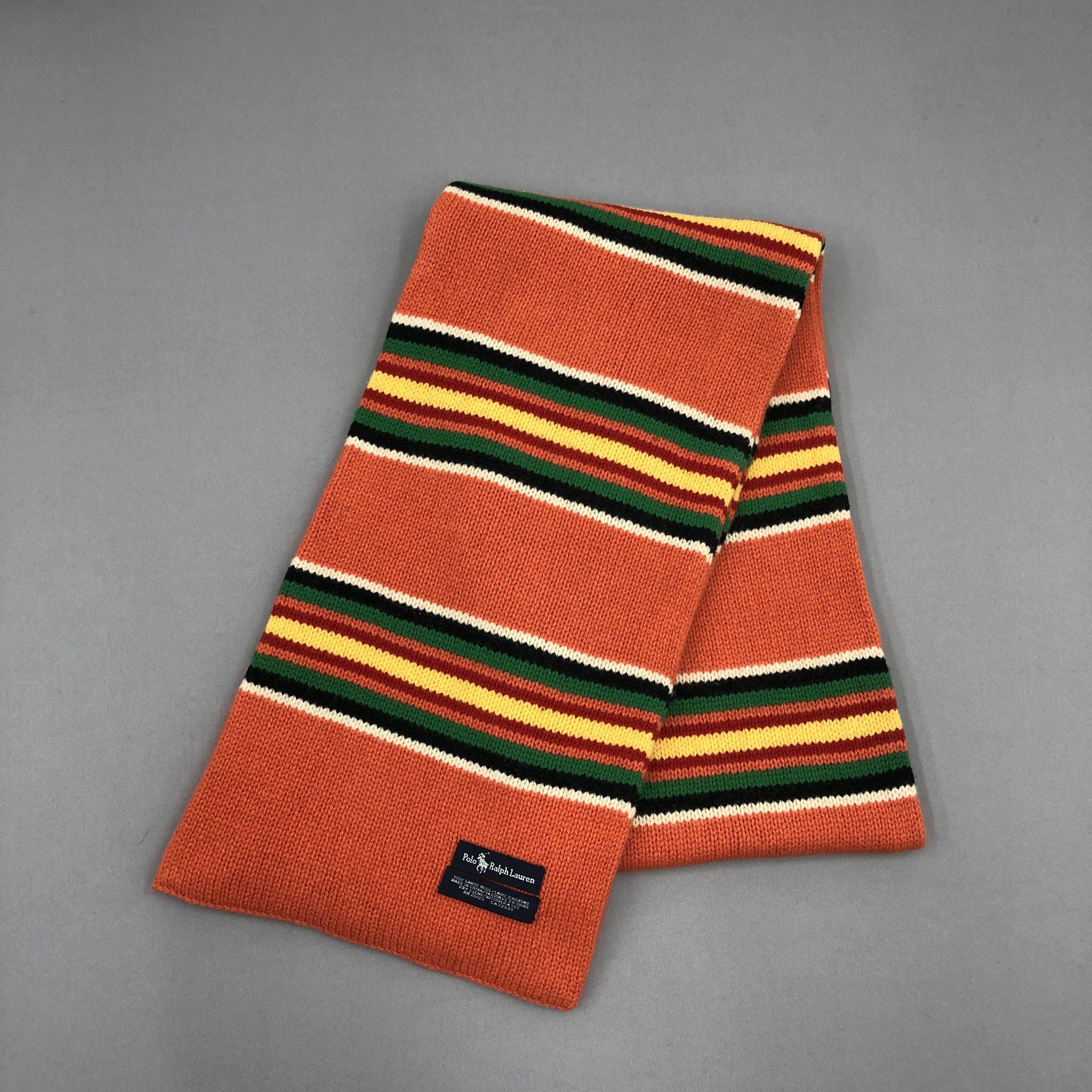 Polo Ralph Lauren Vintage Jun Men Scarf Muffler Wool Cashmere Scarves Size ONE SIZE - 3 Thumbnail