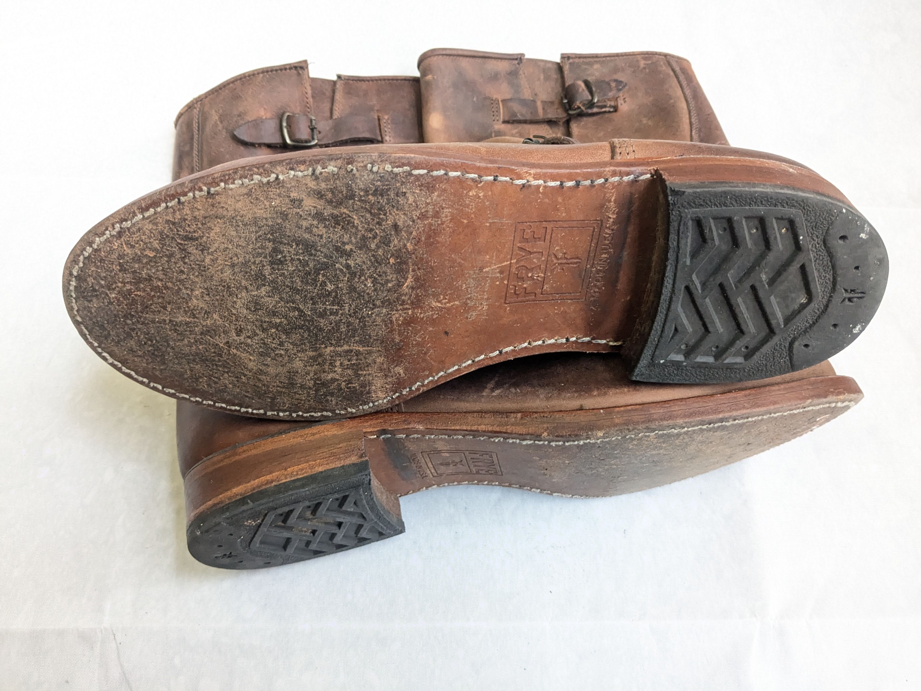Frye Frye Engineer Boots Brown 12 D Leather Buckle Size US 12 / EU 45 - 11 Thumbnail