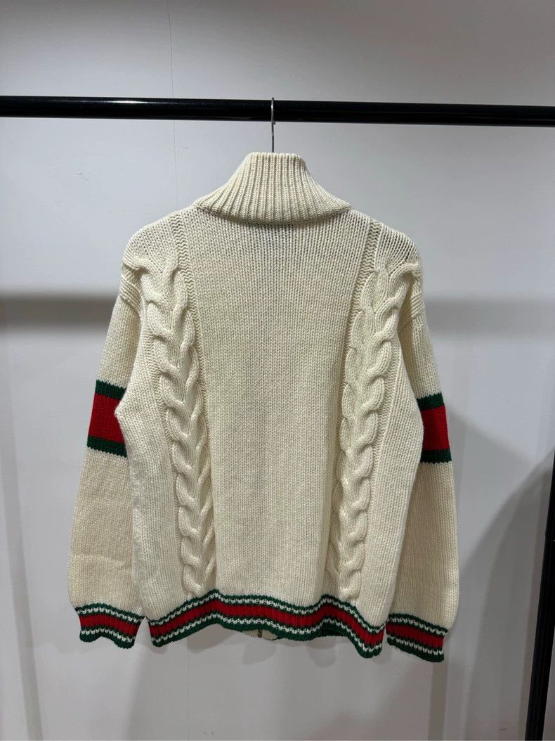 Gucci Gucci White, red and green striped wool cardigan jacket 250 Size US S / EU 44-46 / 1 - 2 Thumbnail