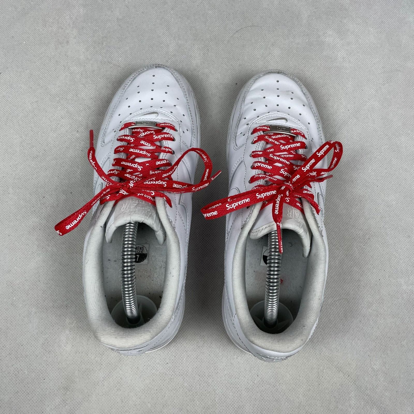 Nike × Supreme Nike Air Force 1 Low SP CU9225-100 Men White Leather Shoes 7 Size US 7 / EU 40 - 2 Thumbnail