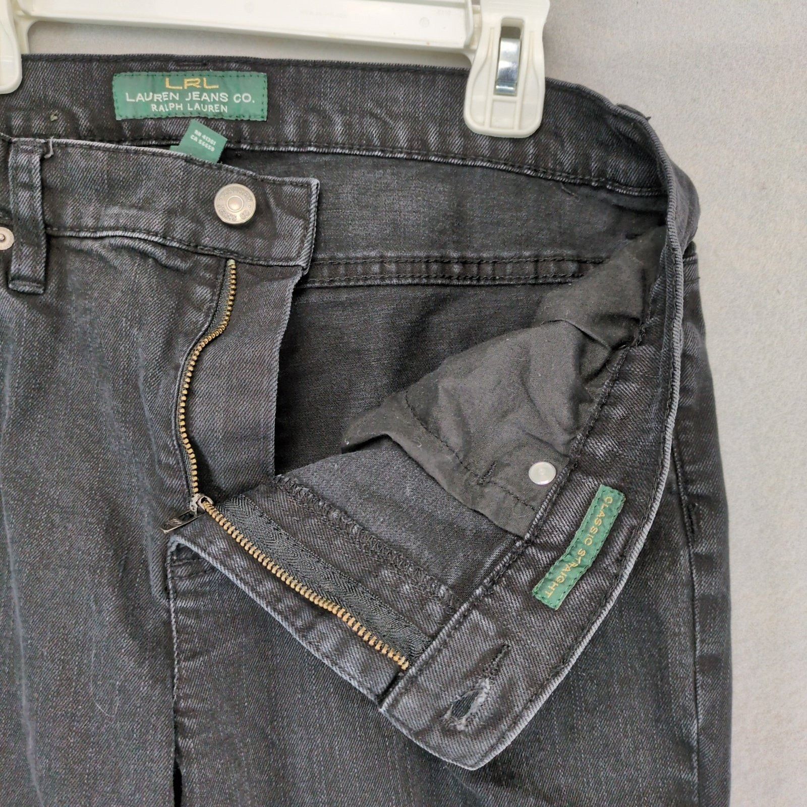 Ralph Lauren LRL Ralph Lauren Women's 12 Black Classic Straight Leg Jeans Size 34" / US 12 / IT 48 - 5 Thumbnail