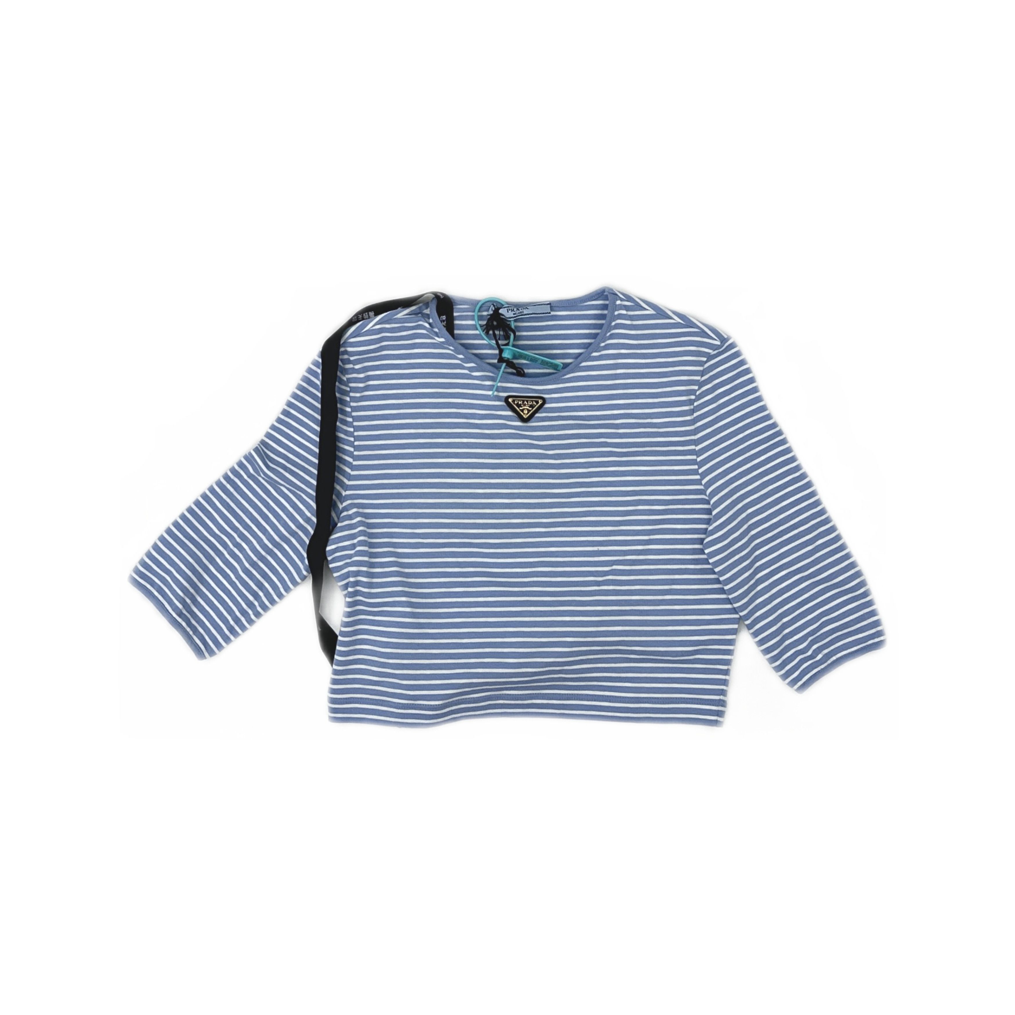 Prada Prada Striped Logo Crop Top Size 40 Size S / US 4 / IT 40 - 1 Thumbnail