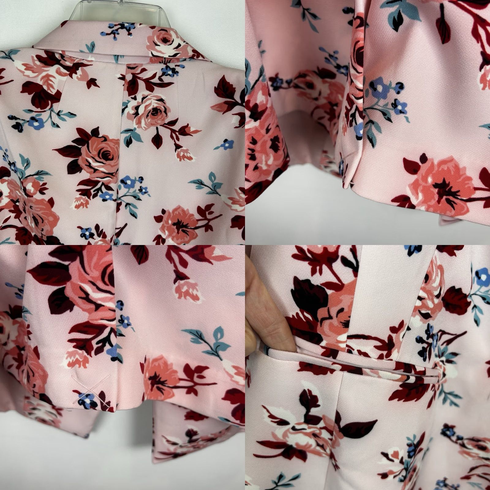 Vintage Lane Bryant Blazer Womens 28 Pink Floral One Button Spring Feminine Old Money Size 4XL / US 24-26 - 8 Thumbnail