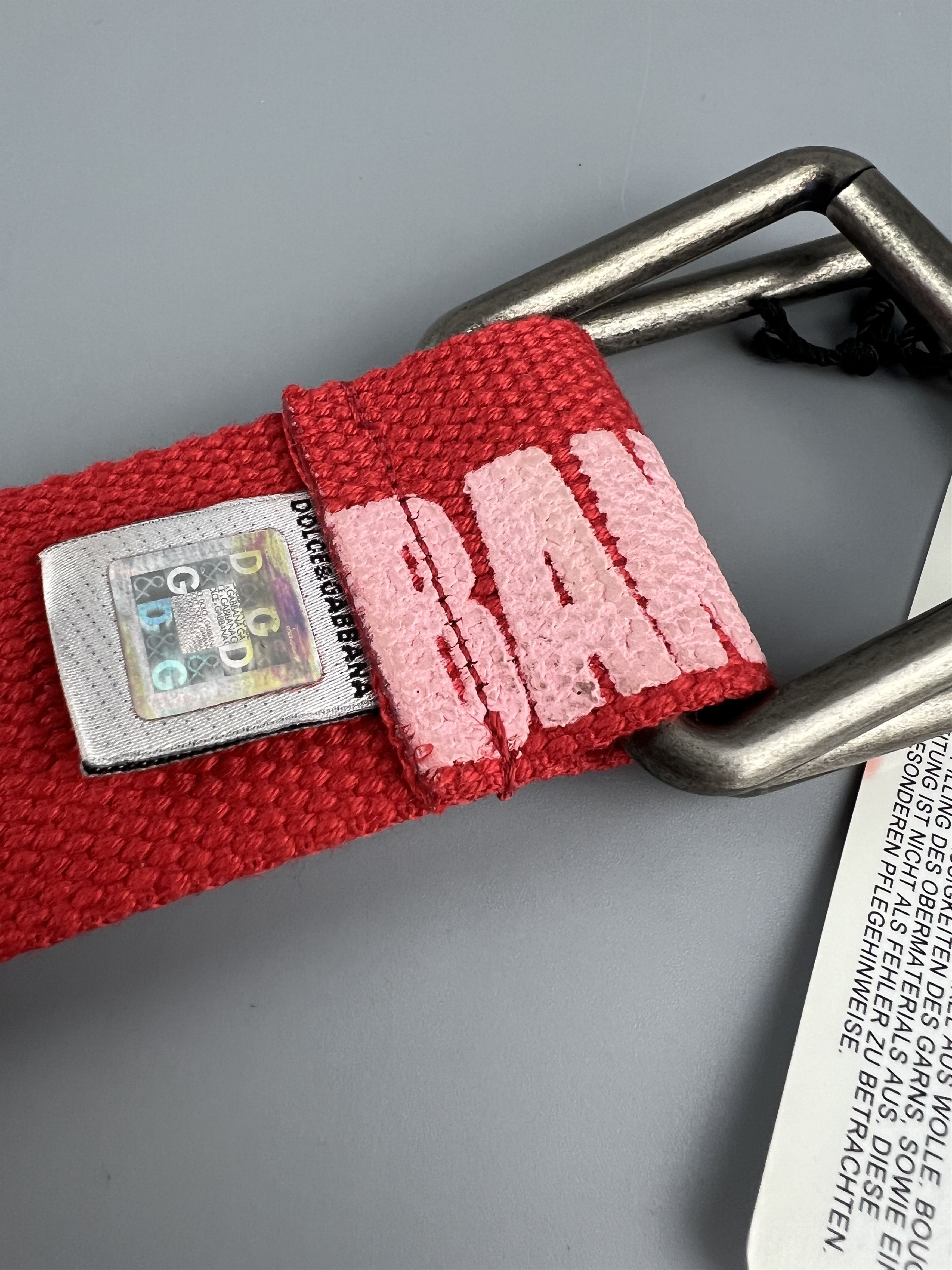 Dolce & Gabbana Dolce Gabbana Women's Red Cloth Belt Monogram Size ONE SIZE - 5 Thumbnail