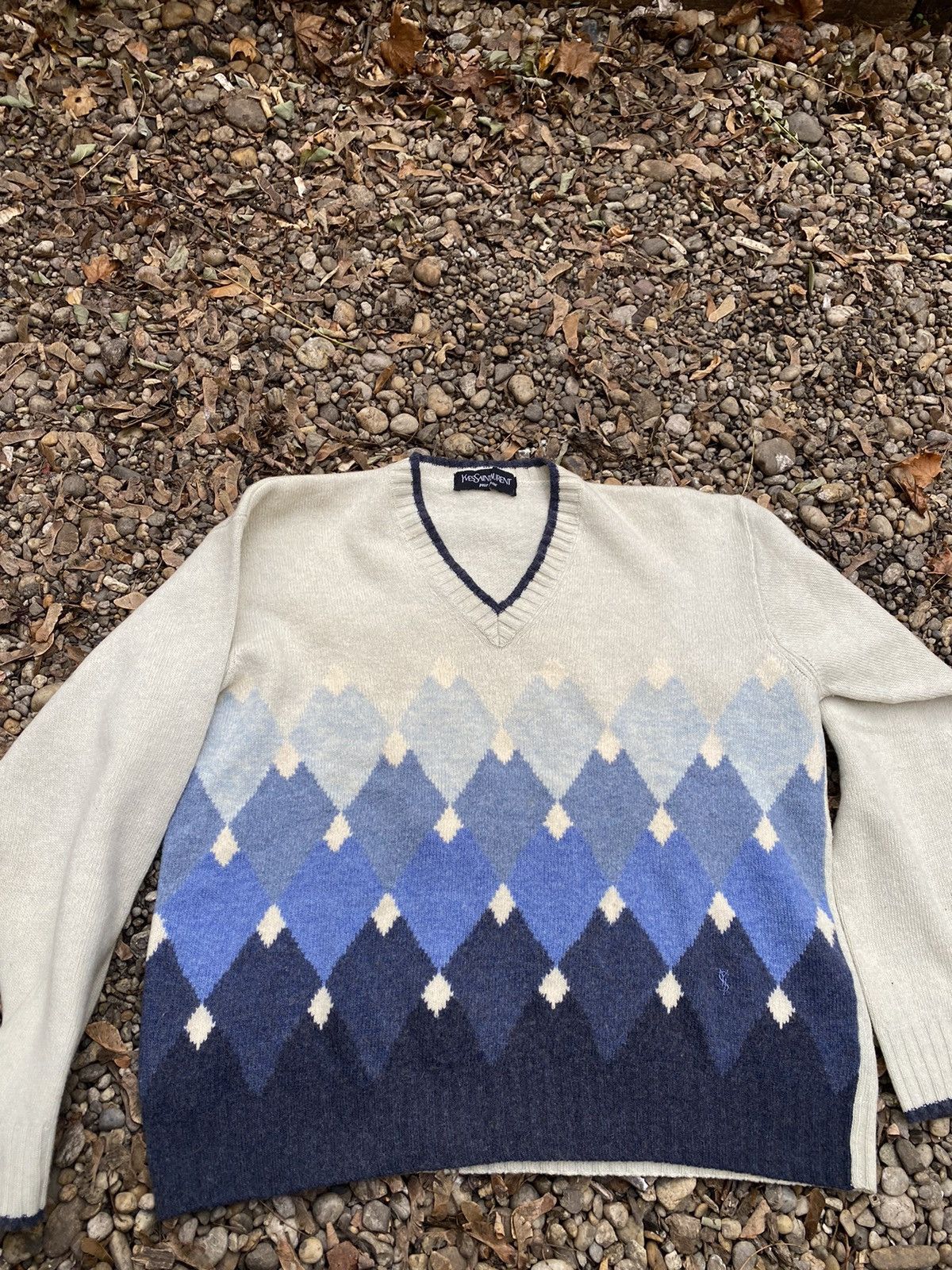 Vintage × Yves Saint Laurent Vintage YvesSaintLaurent YSL Small Embroidered Logo Sweater Size US XXL / EU 58 / 5 - 6 Thumbnail