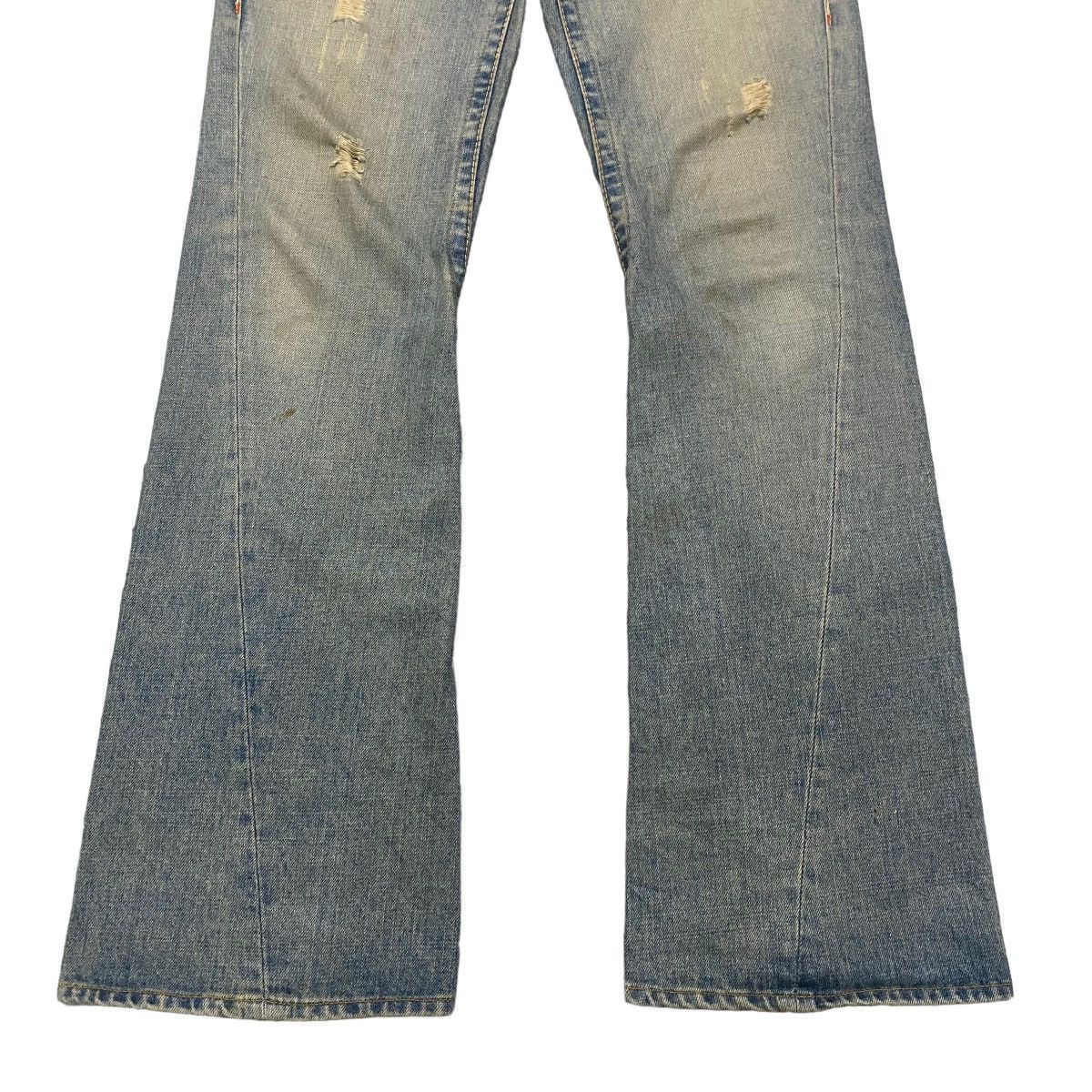 Japanese Brand Union Made Purple&Yellow Mudwash Denim Flare Jeans Size US 30 / EU 46 - 8 Thumbnail